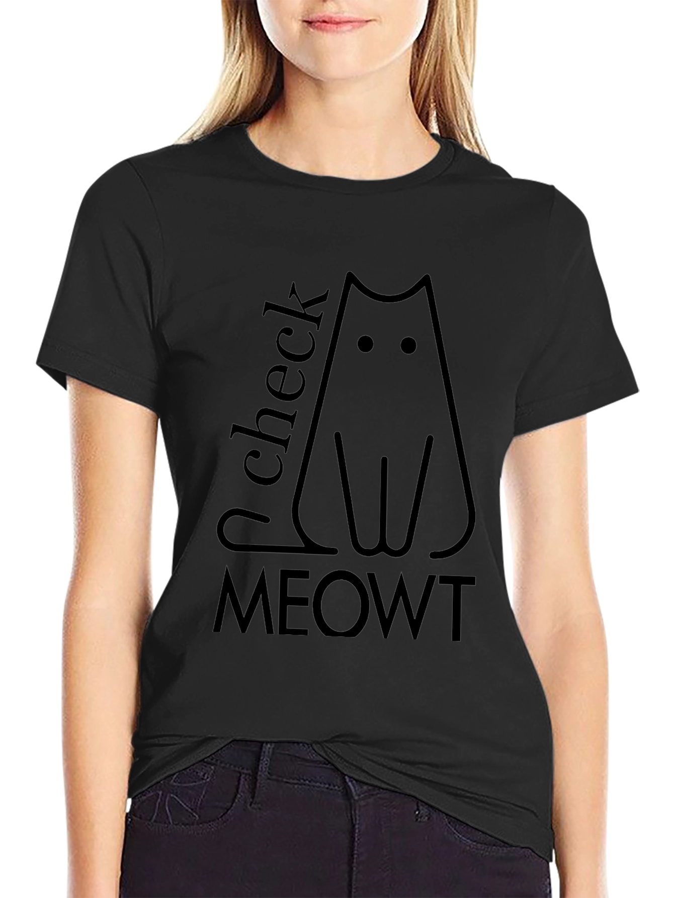 Check Meowt Black Cat T-Shirt
