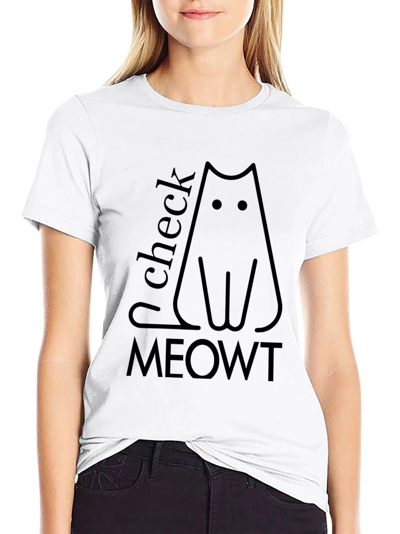 Check Meowt Black Cat T-Shirt