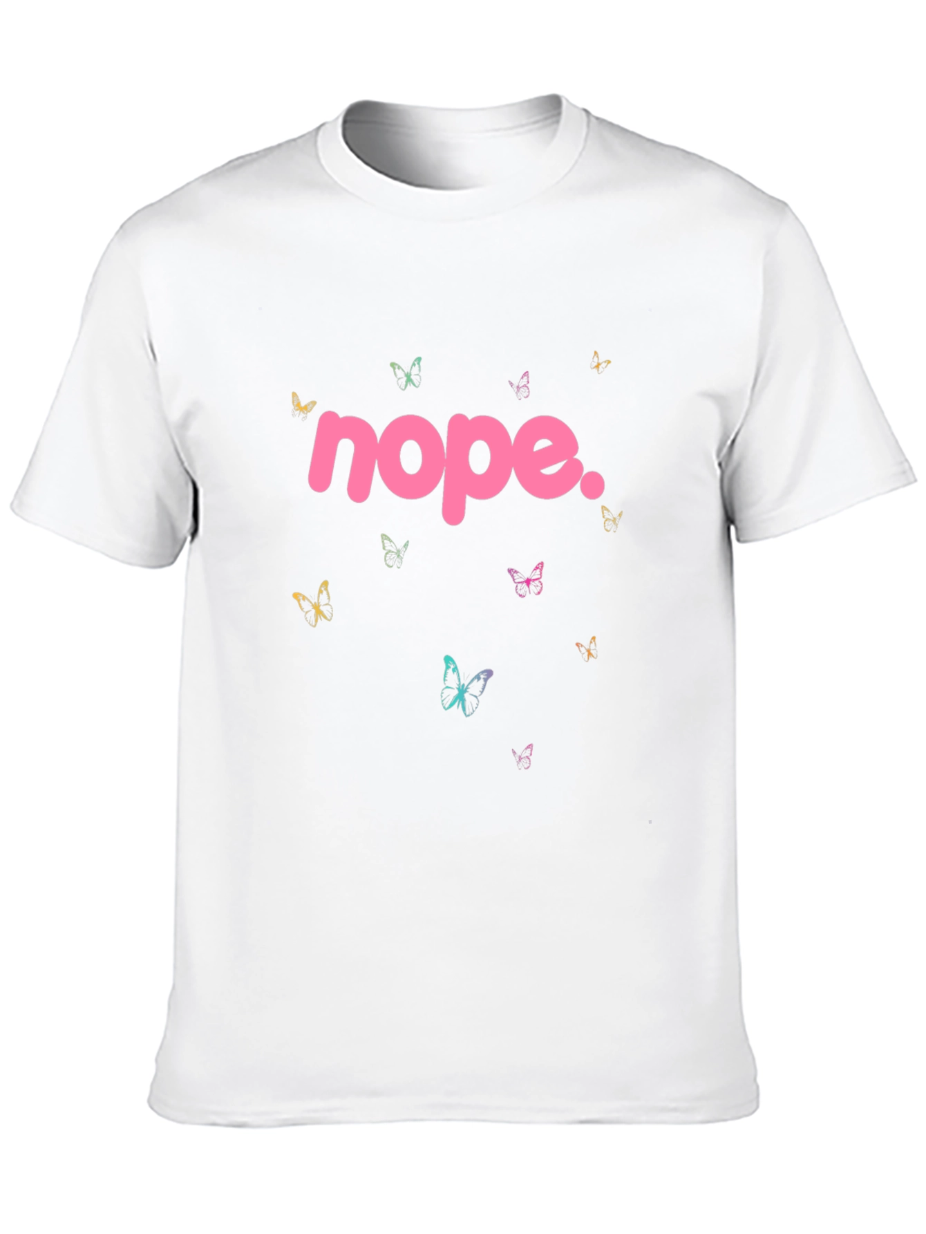 Nope Butterfly Graphic Tee - Trendy Casual Style