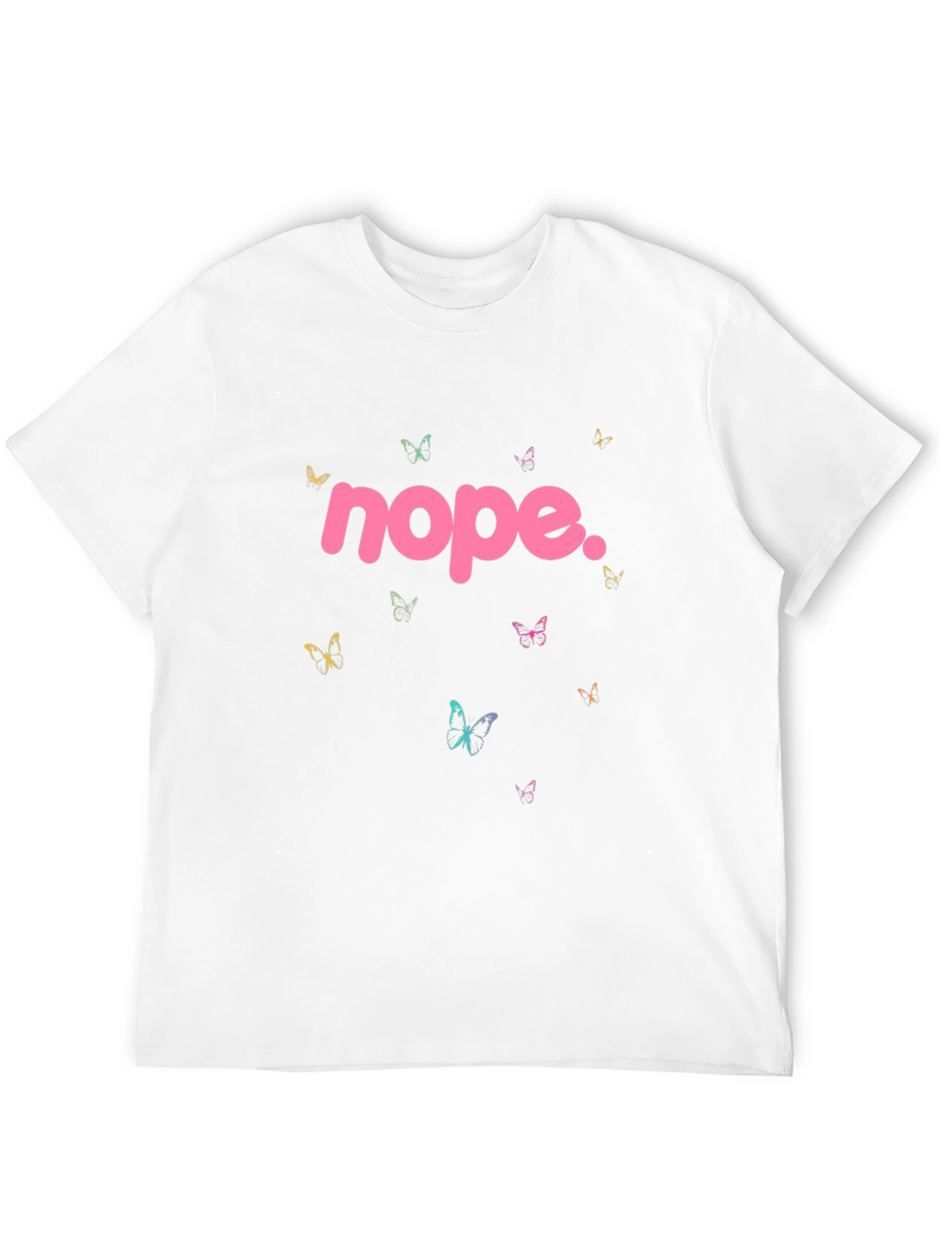Nope Butterfly Graphic Tee - Trendy Casual Style