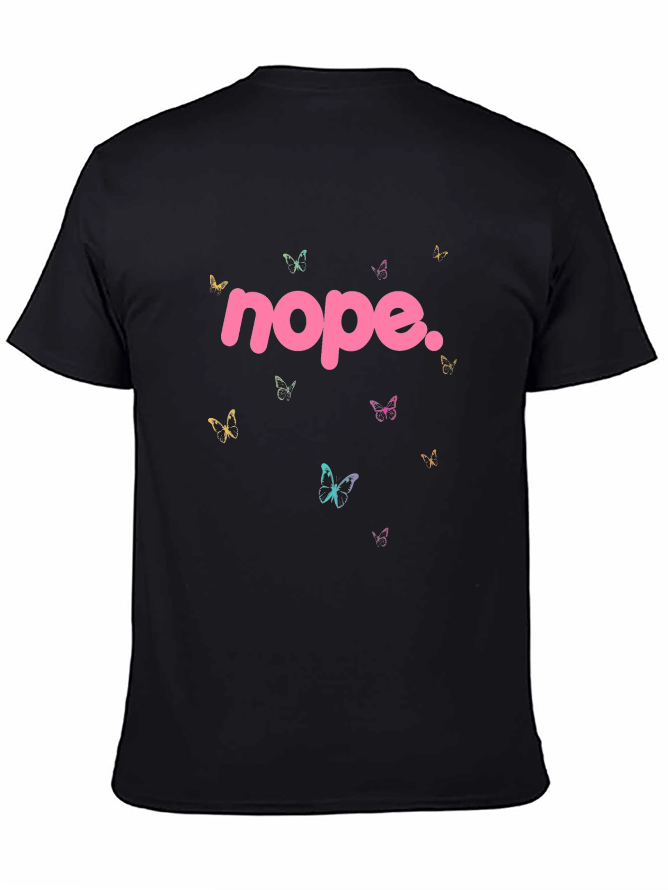 Nope Butterfly Graphic Tee - Trendy Casual Style