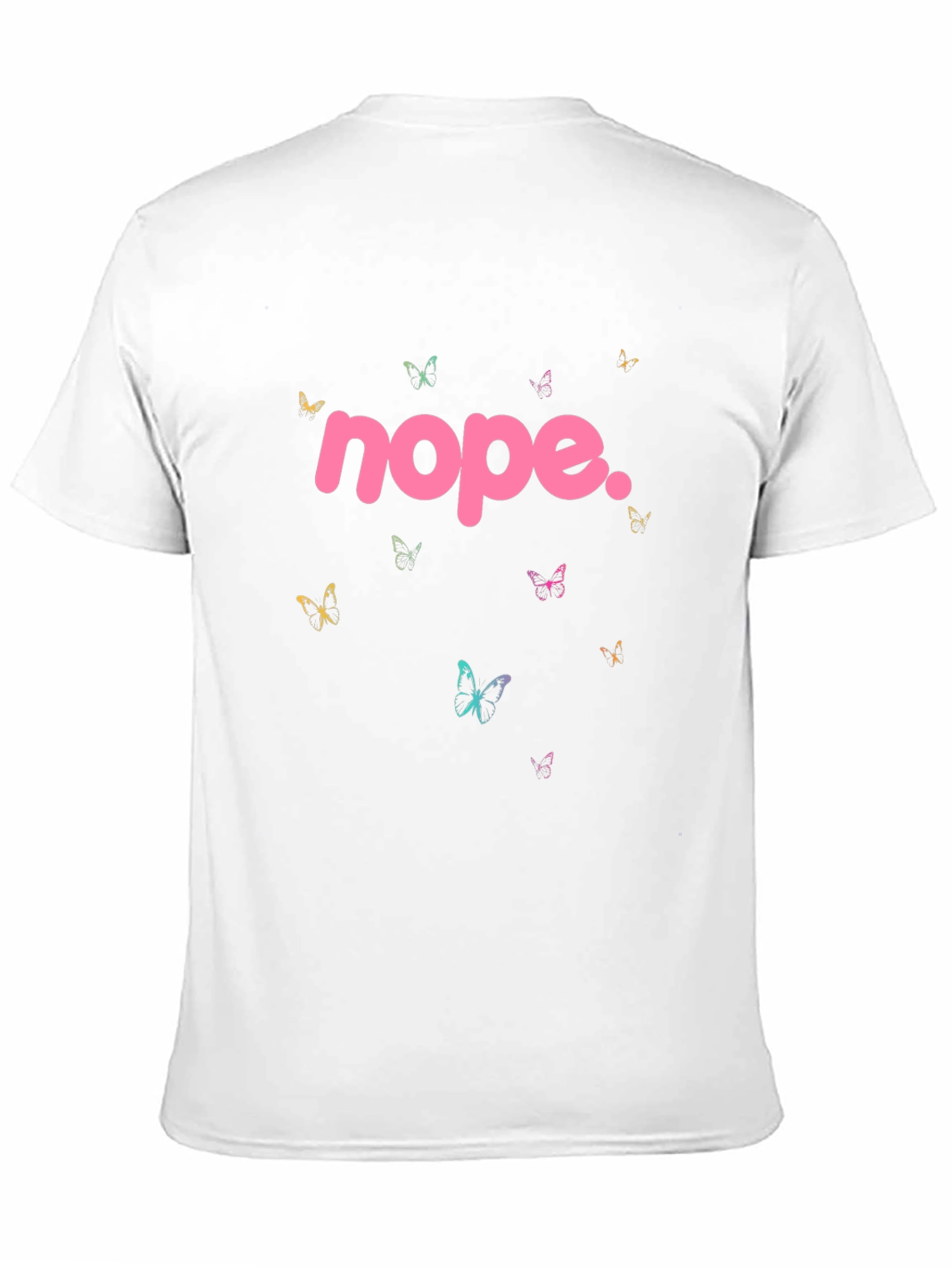 Nope Butterfly Graphic Tee - Trendy Casual Style