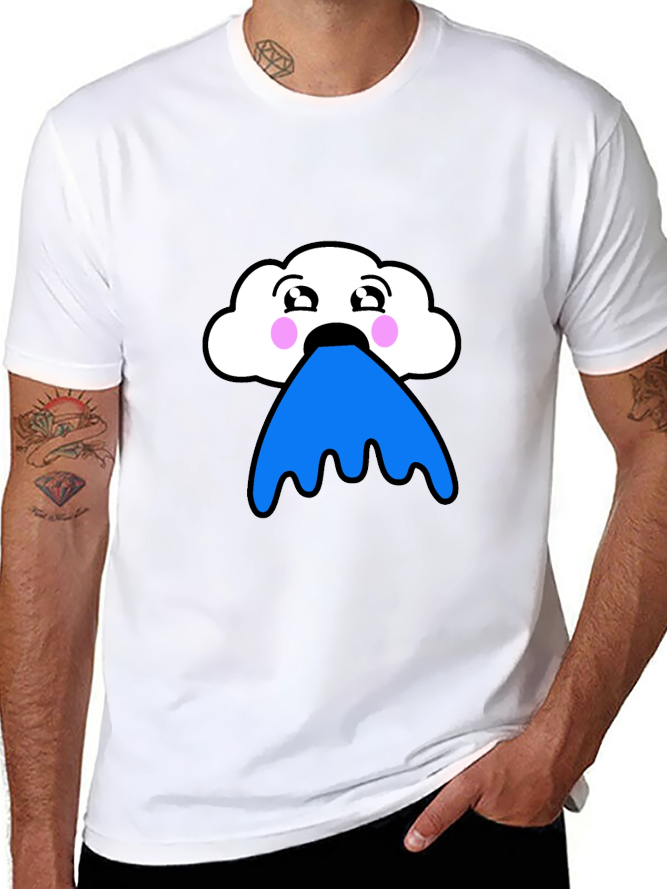 Funny Cloud Puke Blue T-Shirt