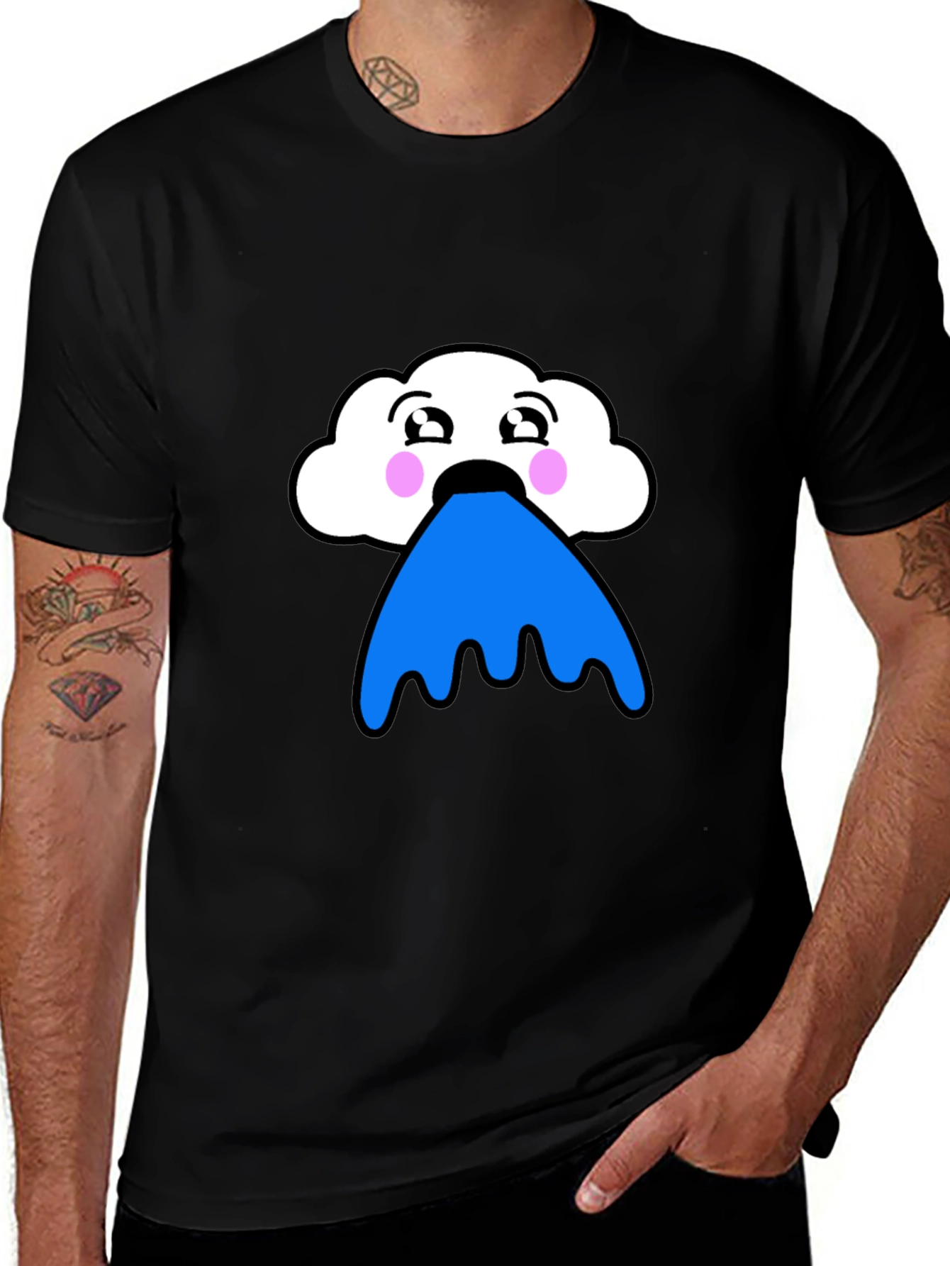 Funny Cloud Puke Blue T-Shirt