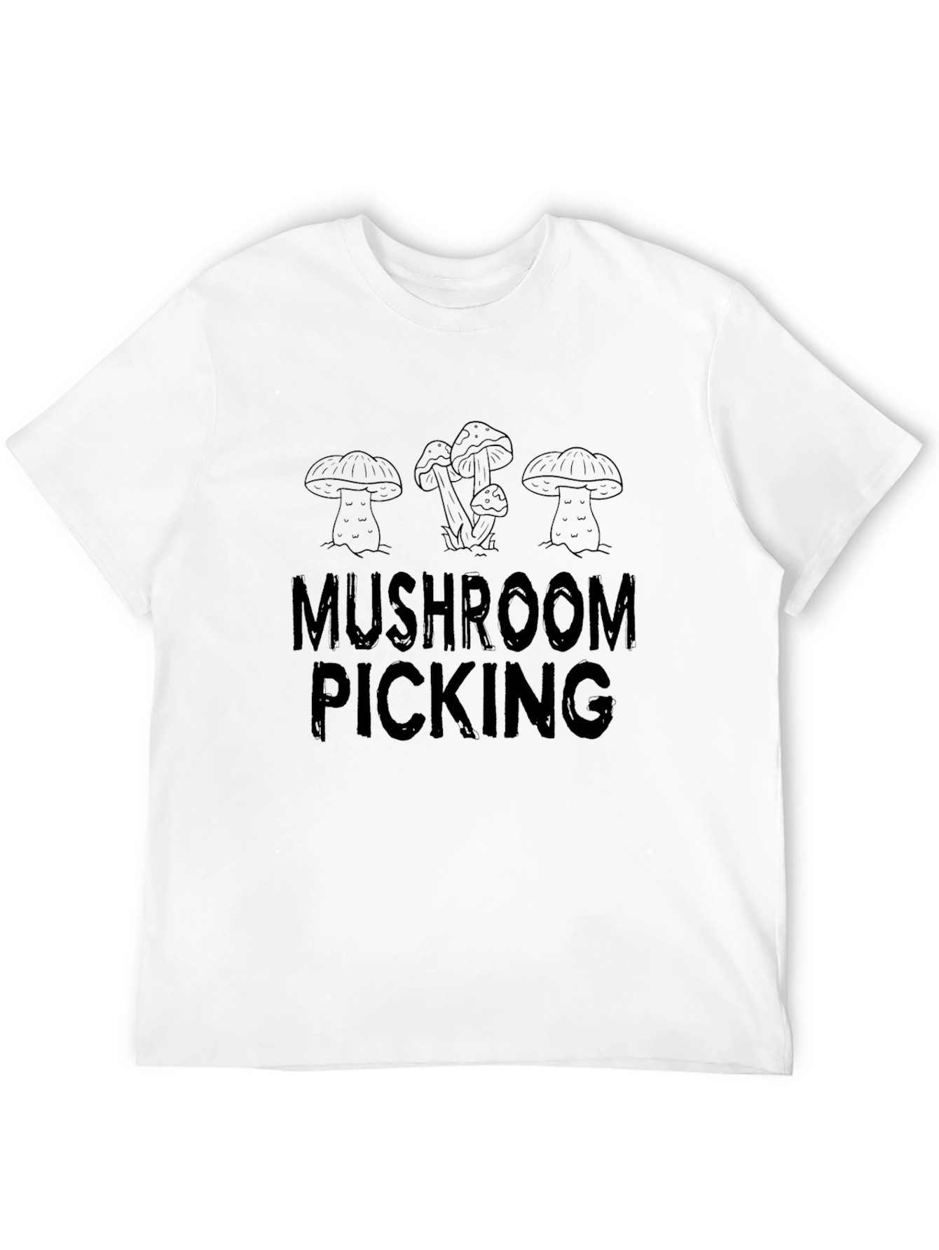 Mushroom Picking Graphic T-Shirt - Black
