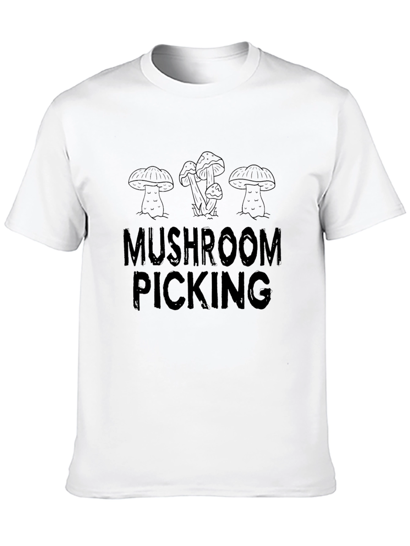 Mushroom Picking Graphic T-Shirt - Black