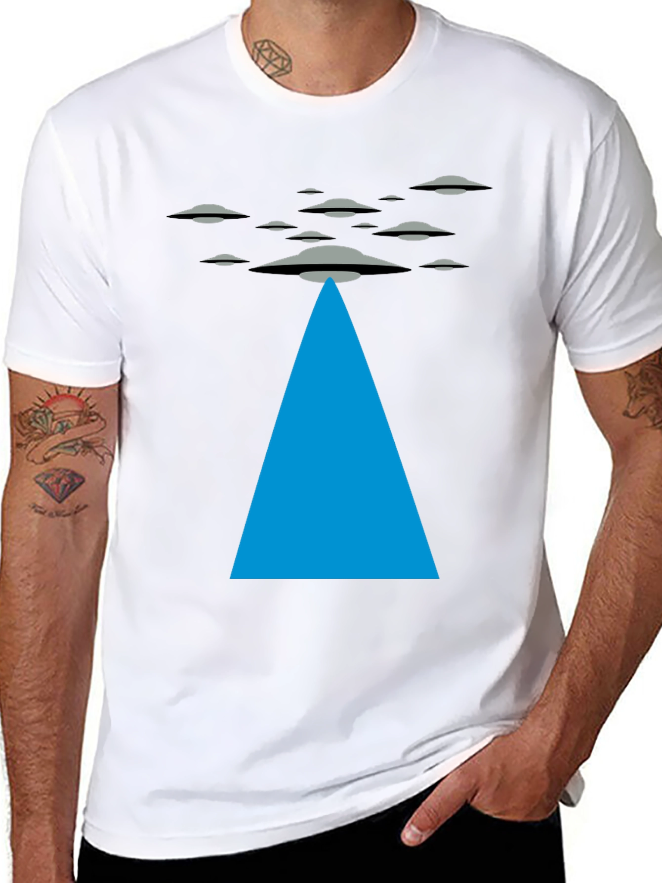UFO Abduction Black T-Shirt