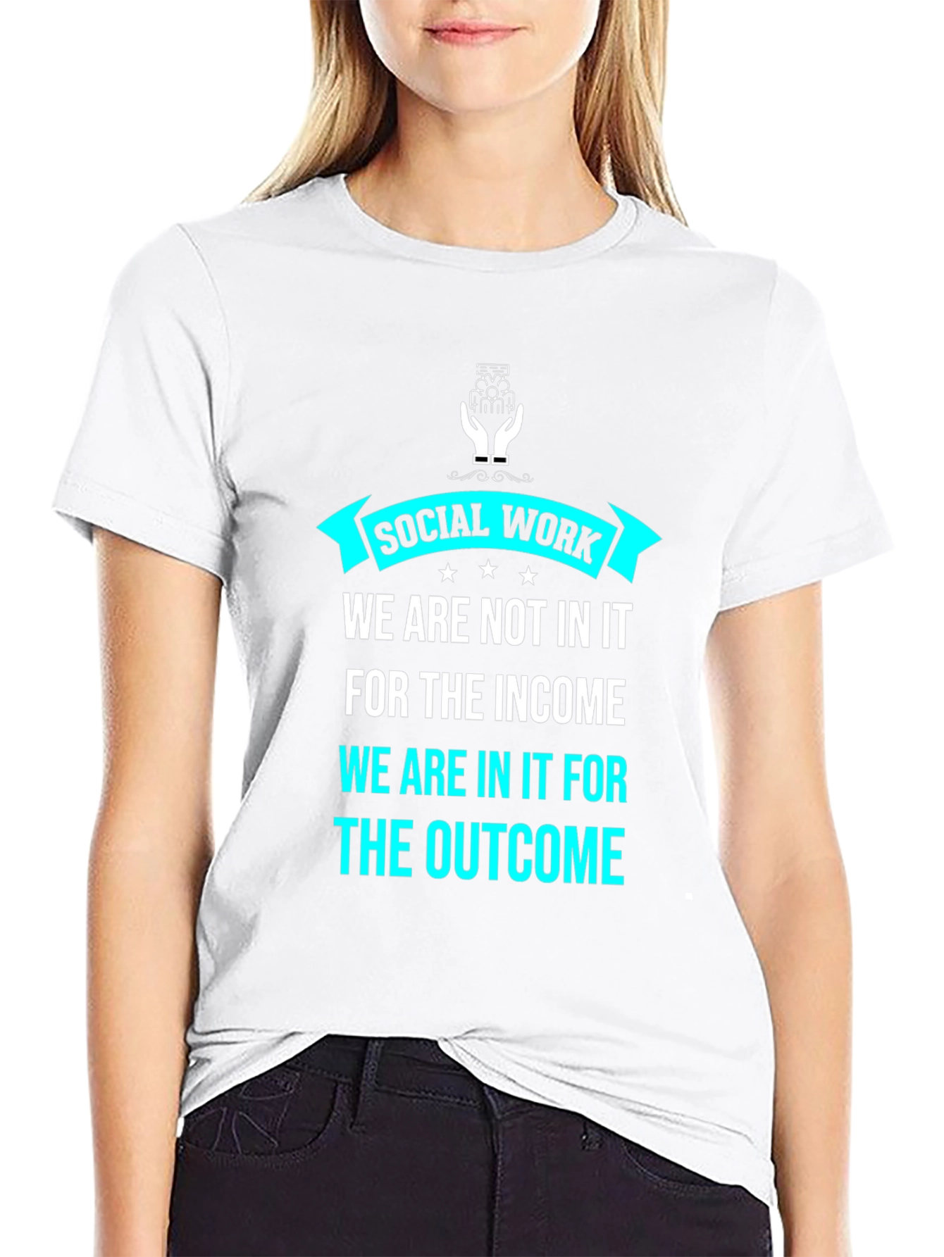 Social Work Outcome T-Shirt - Black Graphic Tee