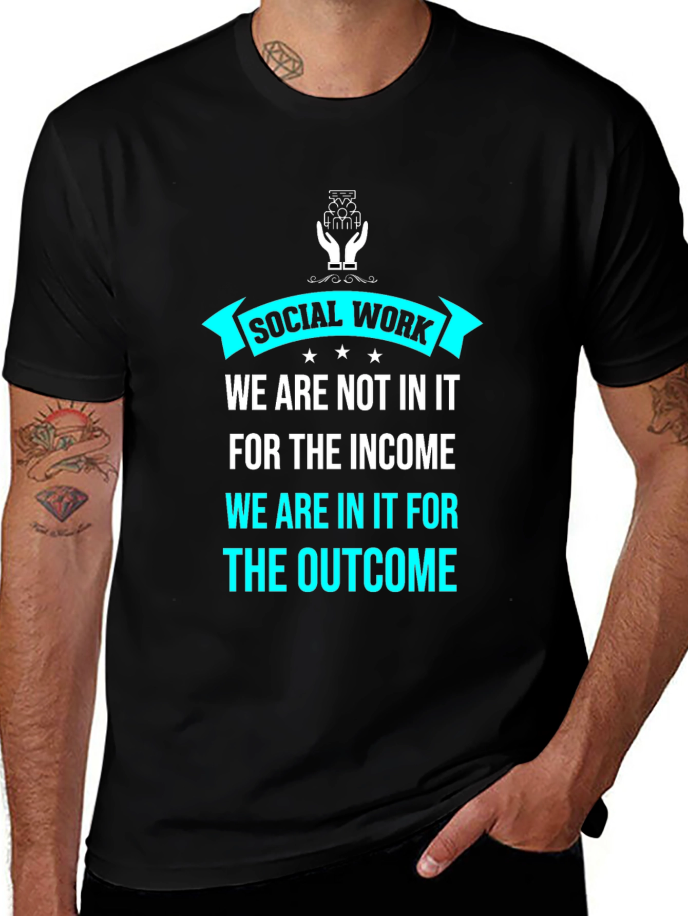 Social Work Outcome T-Shirt - Black Graphic Tee