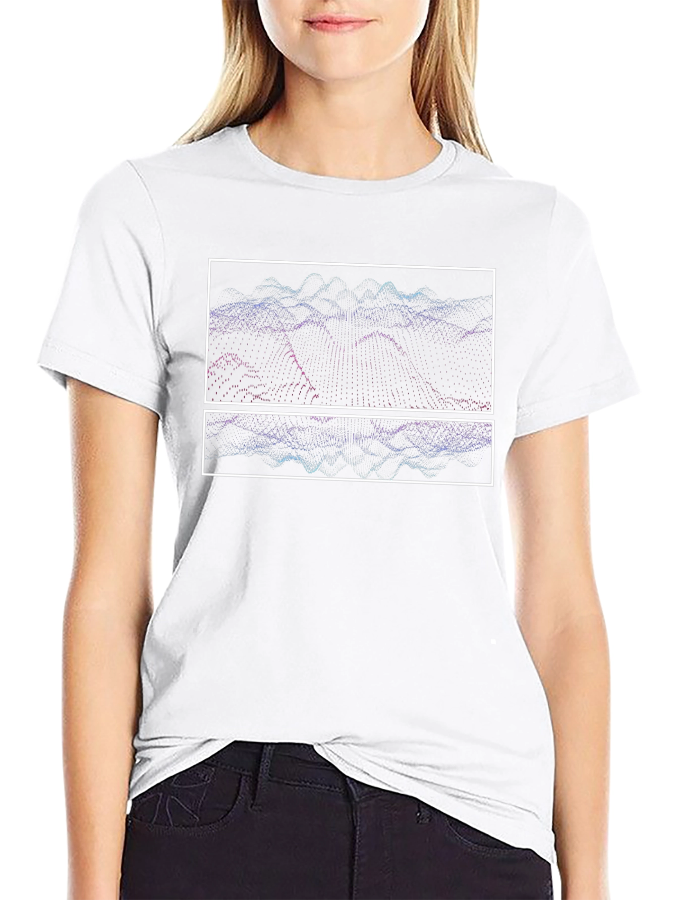Abstract Waveform Graphic Tee - Black