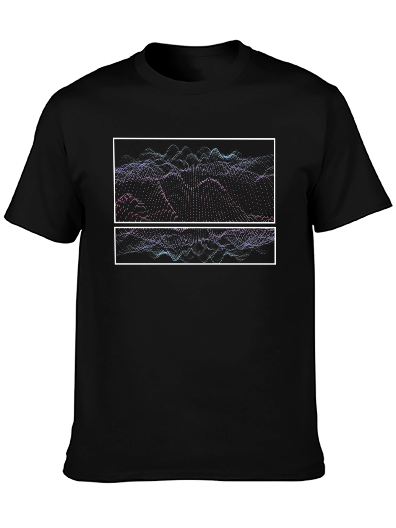 Abstract Waveform Graphic Tee - Black