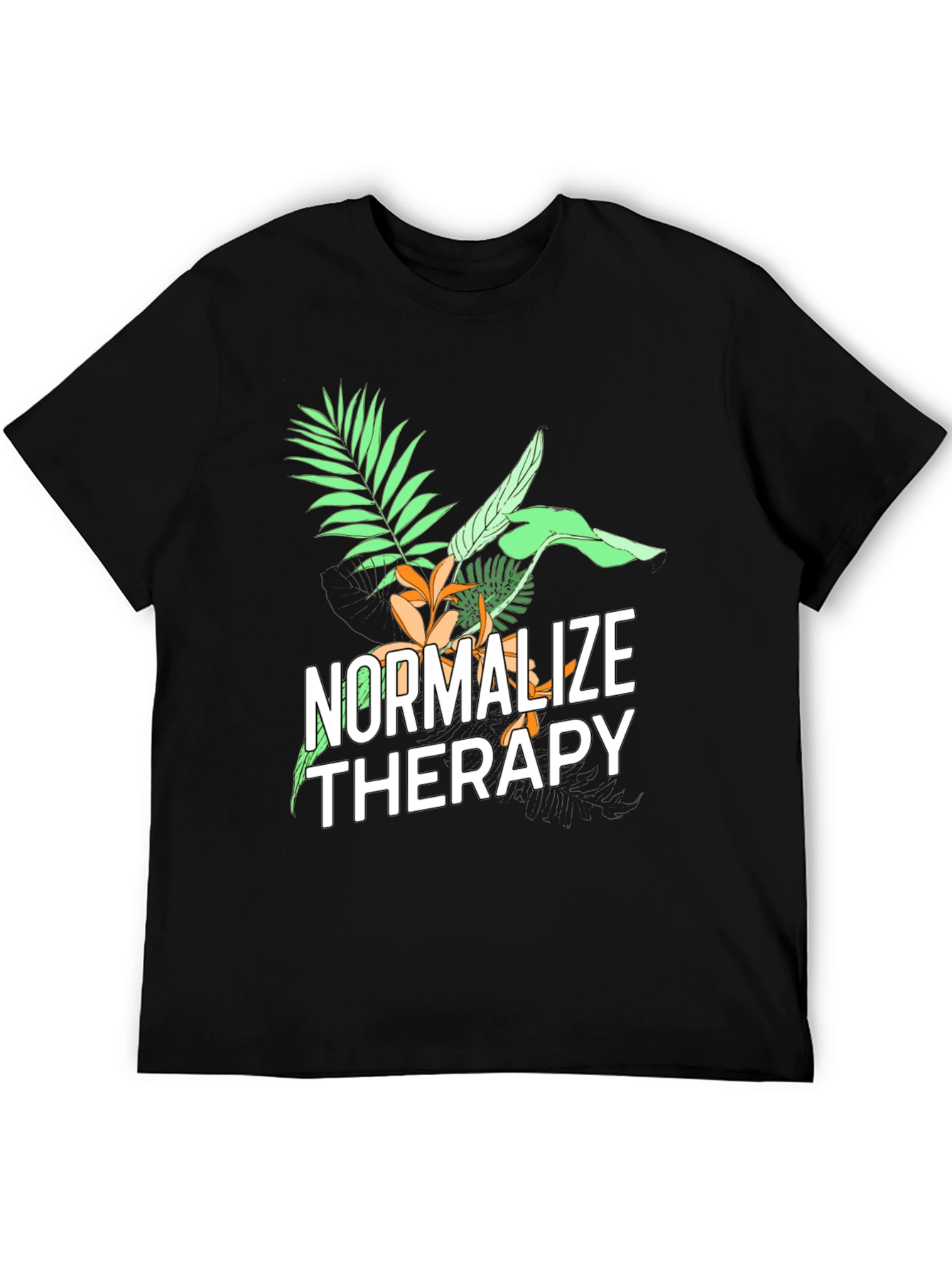 Normalize Therapy Graphic Tee - Black Unisex T-Shirt