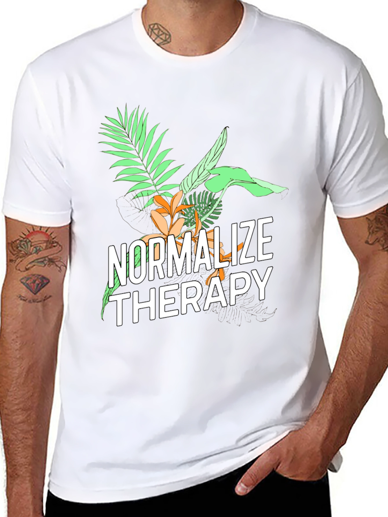 Normalize Therapy Graphic Tee - Black Unisex T-Shirt