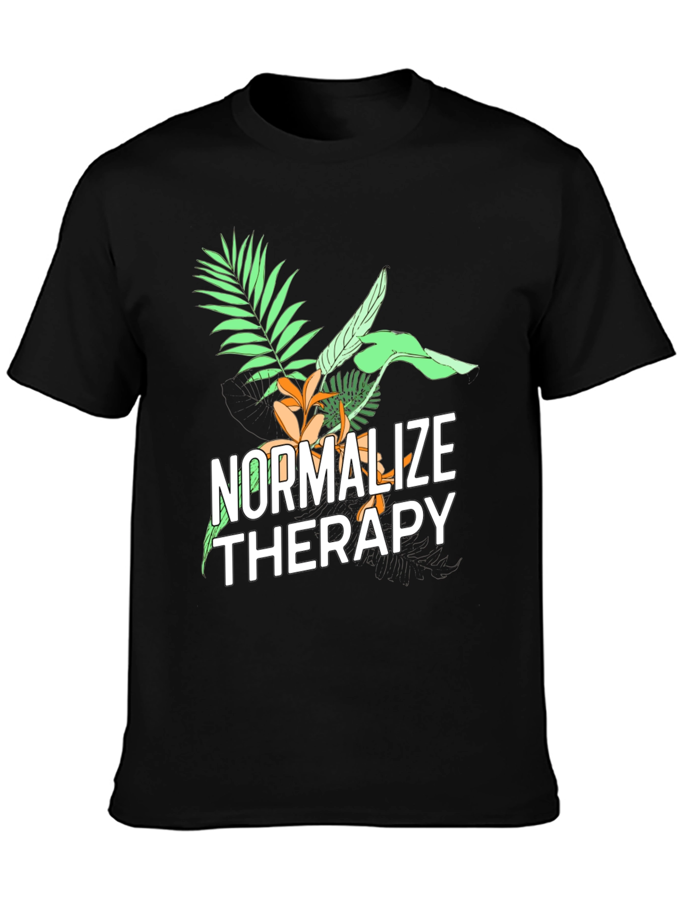 Normalize Therapy Graphic Tee - Black Unisex T-Shirt