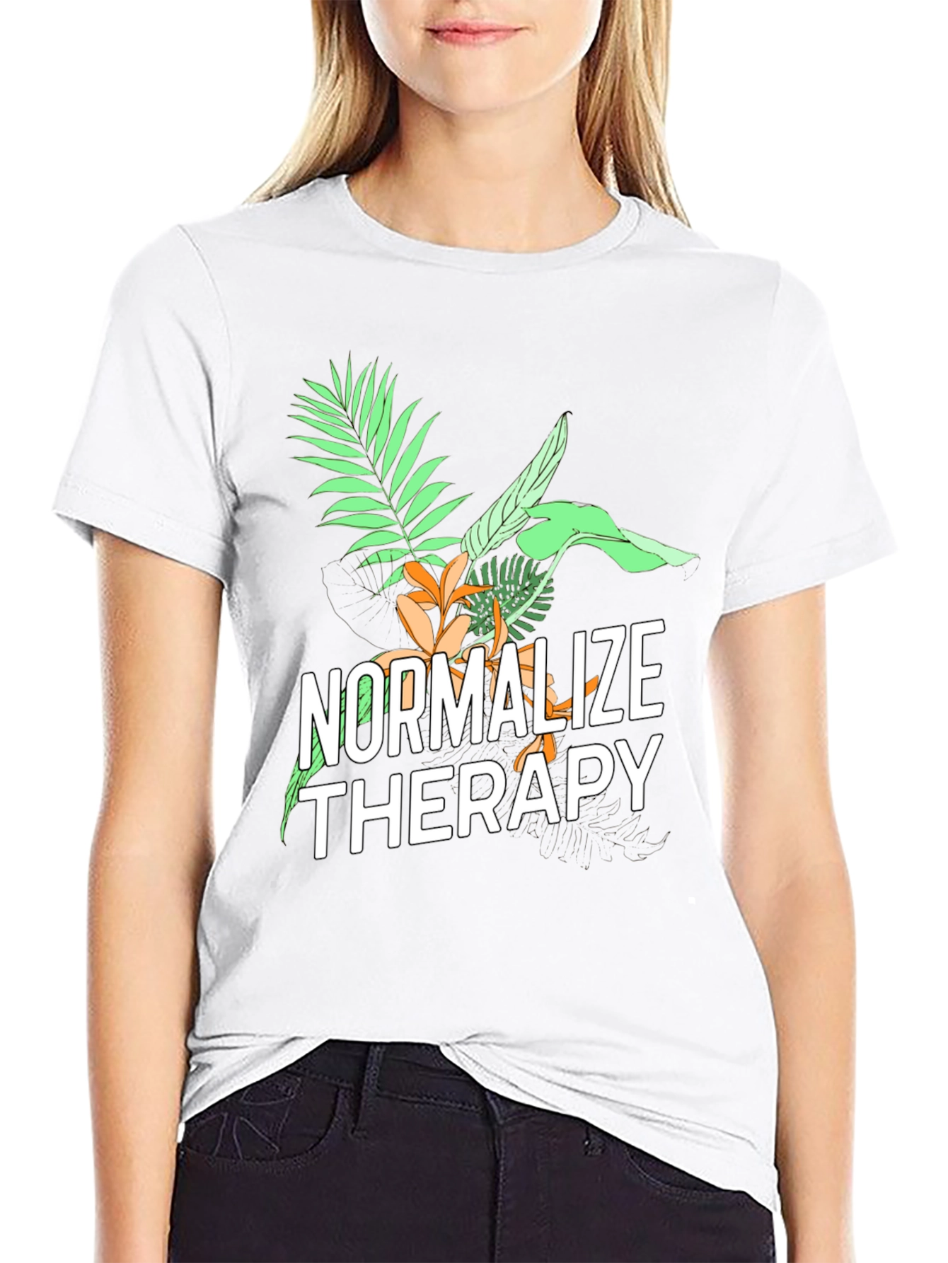 Normalize Therapy Graphic Tee - Black Unisex T-Shirt