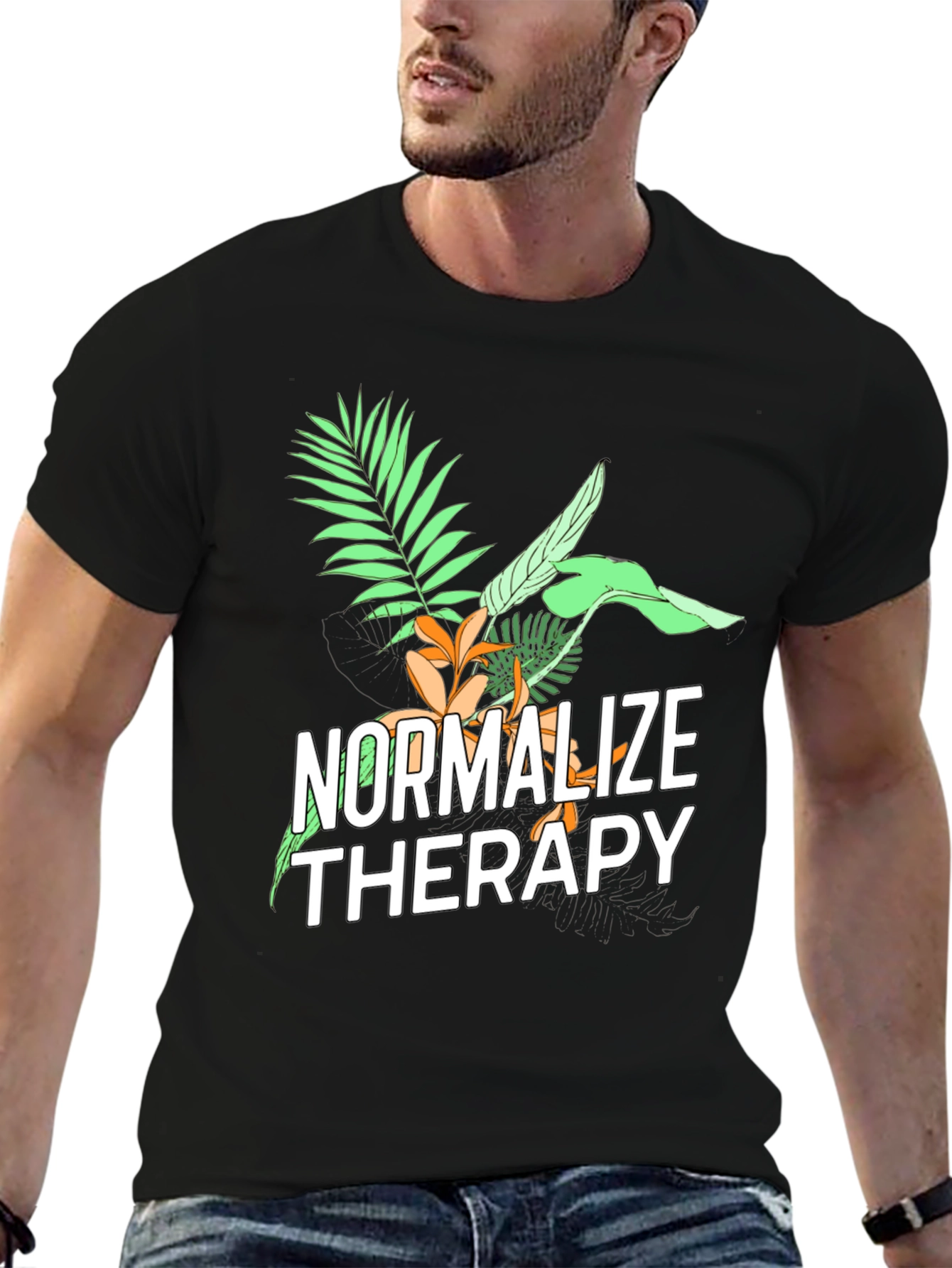 Normalize Therapy Graphic Tee - Black Unisex T-Shirt