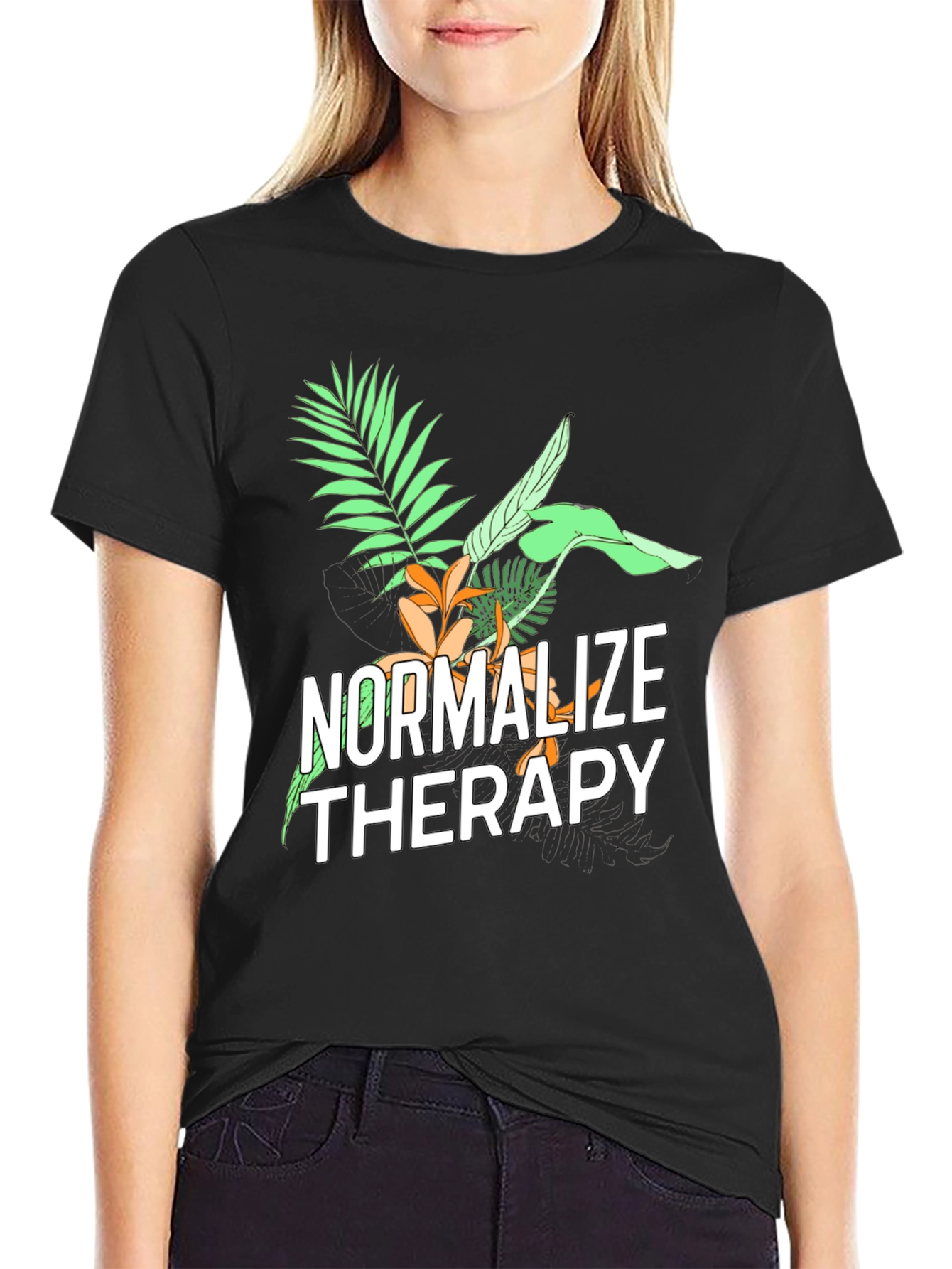 Normalize Therapy Graphic Tee - Black Unisex T-Shirt