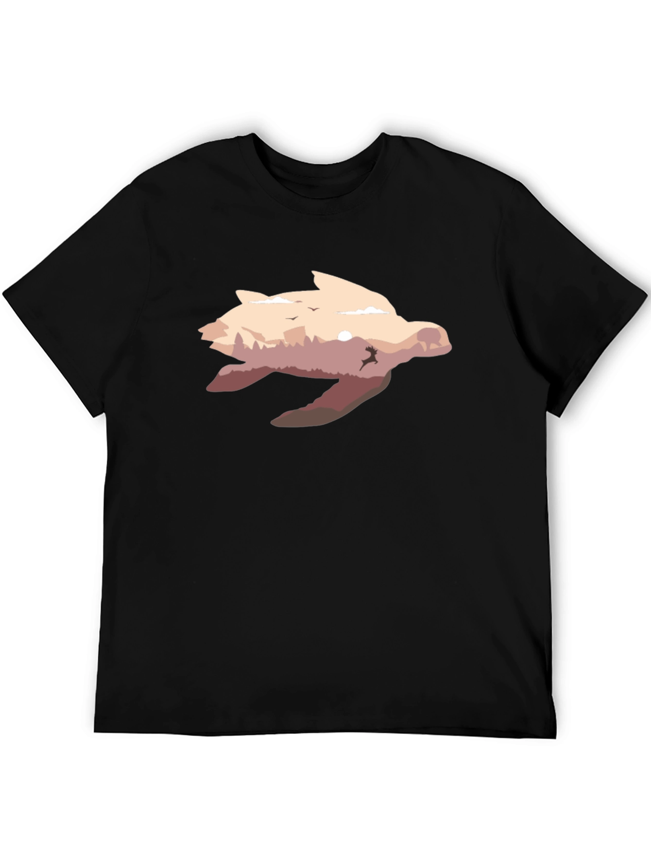 Turtle Nature Scene Graphic T-Shirt