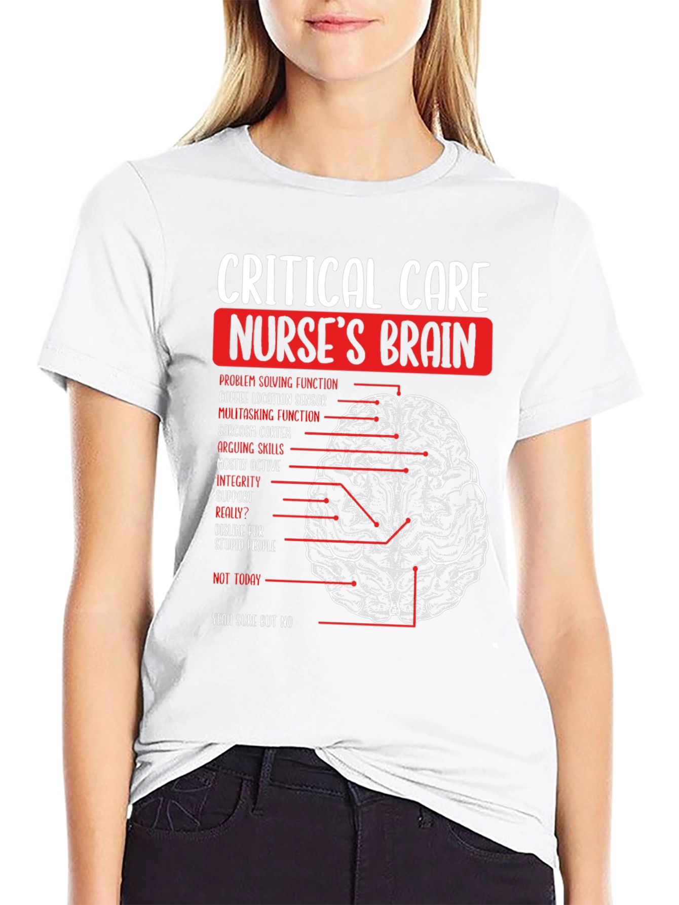 Critical Care Nurse Brain T-Shirt