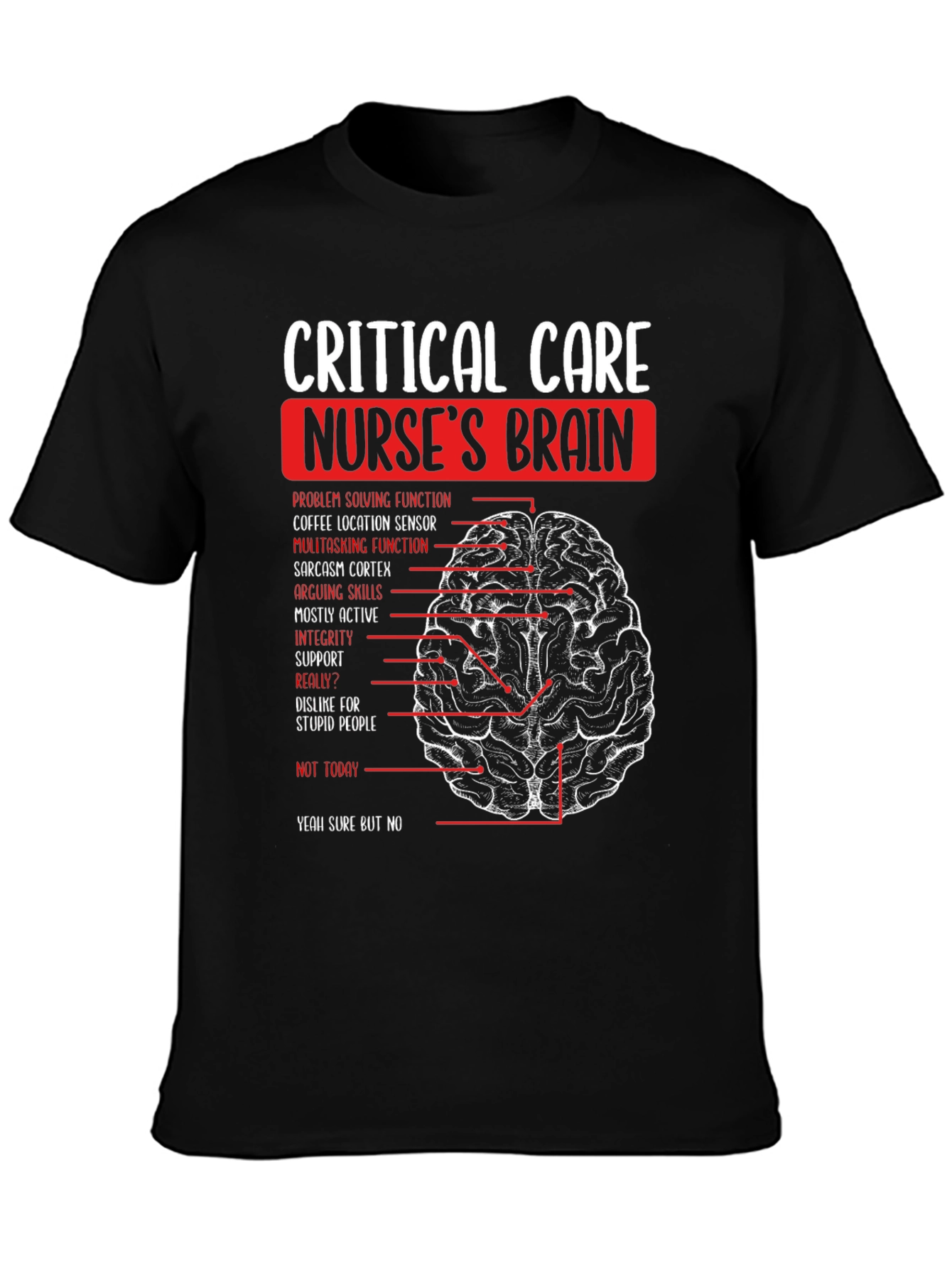 Critical Care Nurse Brain T-Shirt