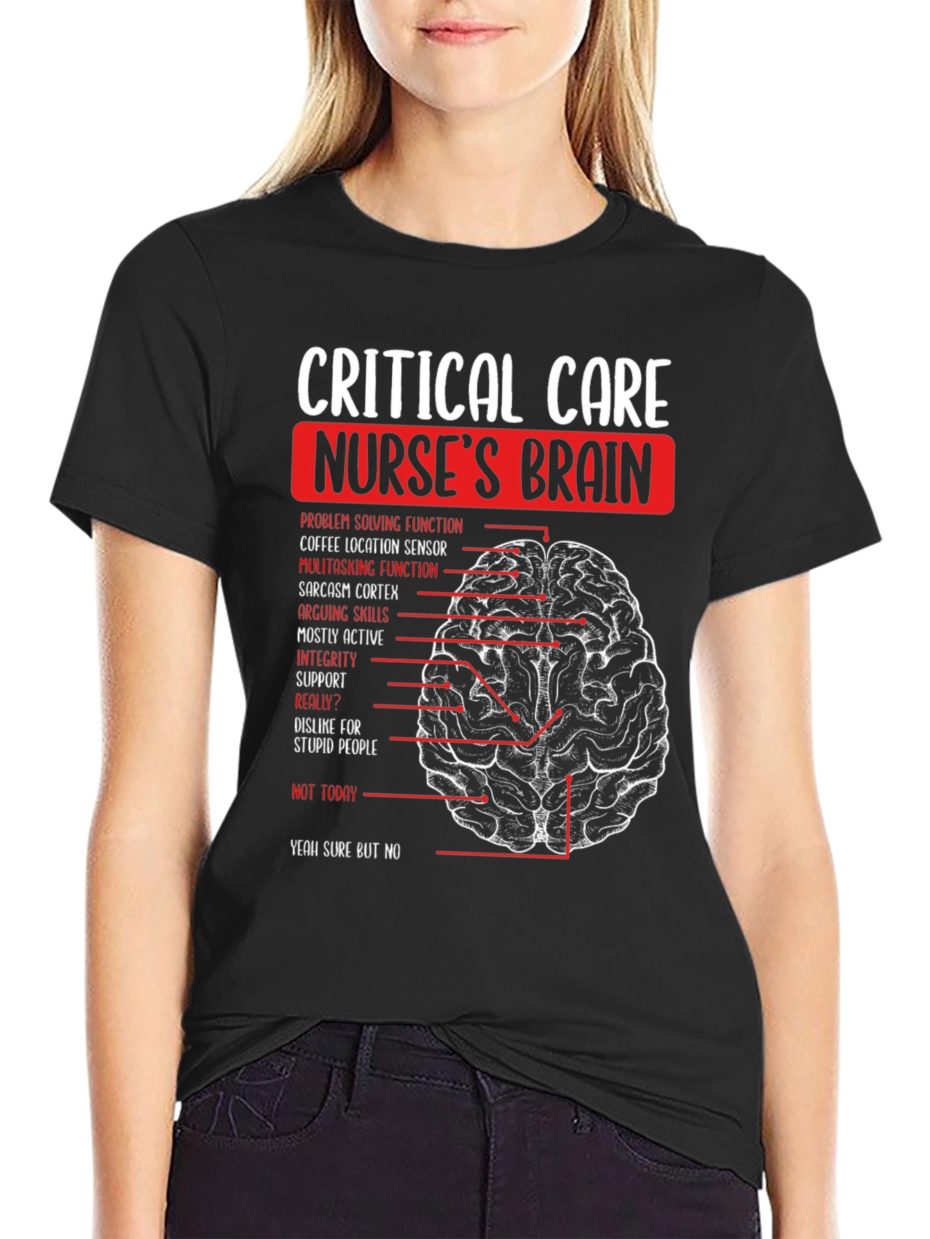 Critical Care Nurse Brain T-Shirt