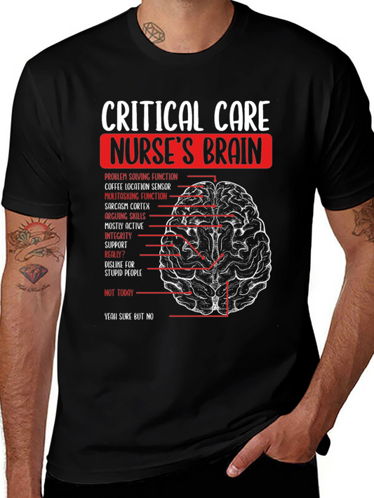 Critical Care Nurse Brain T-Shirt