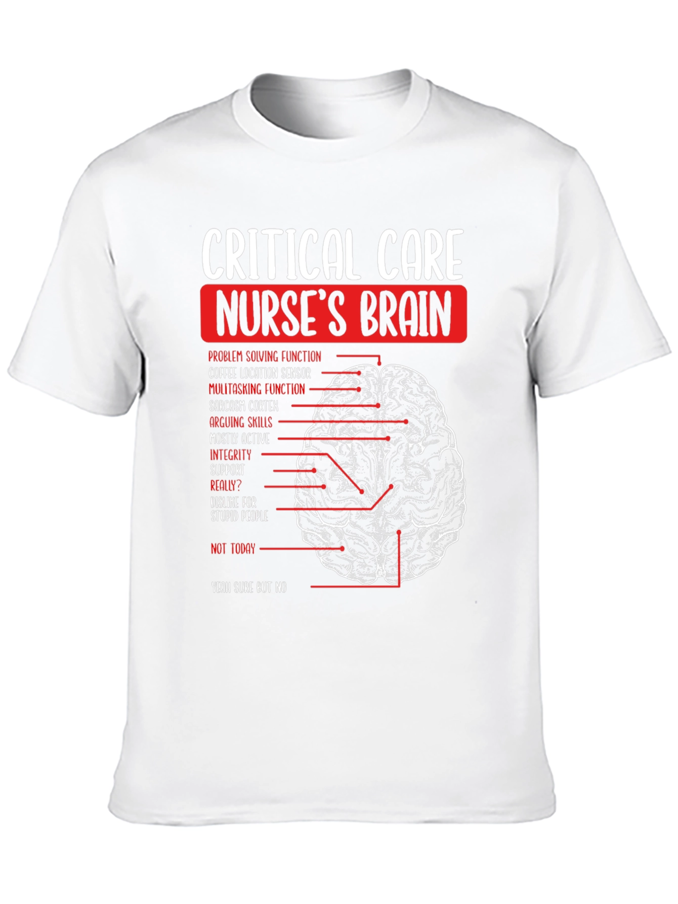Critical Care Nurse Brain T-Shirt