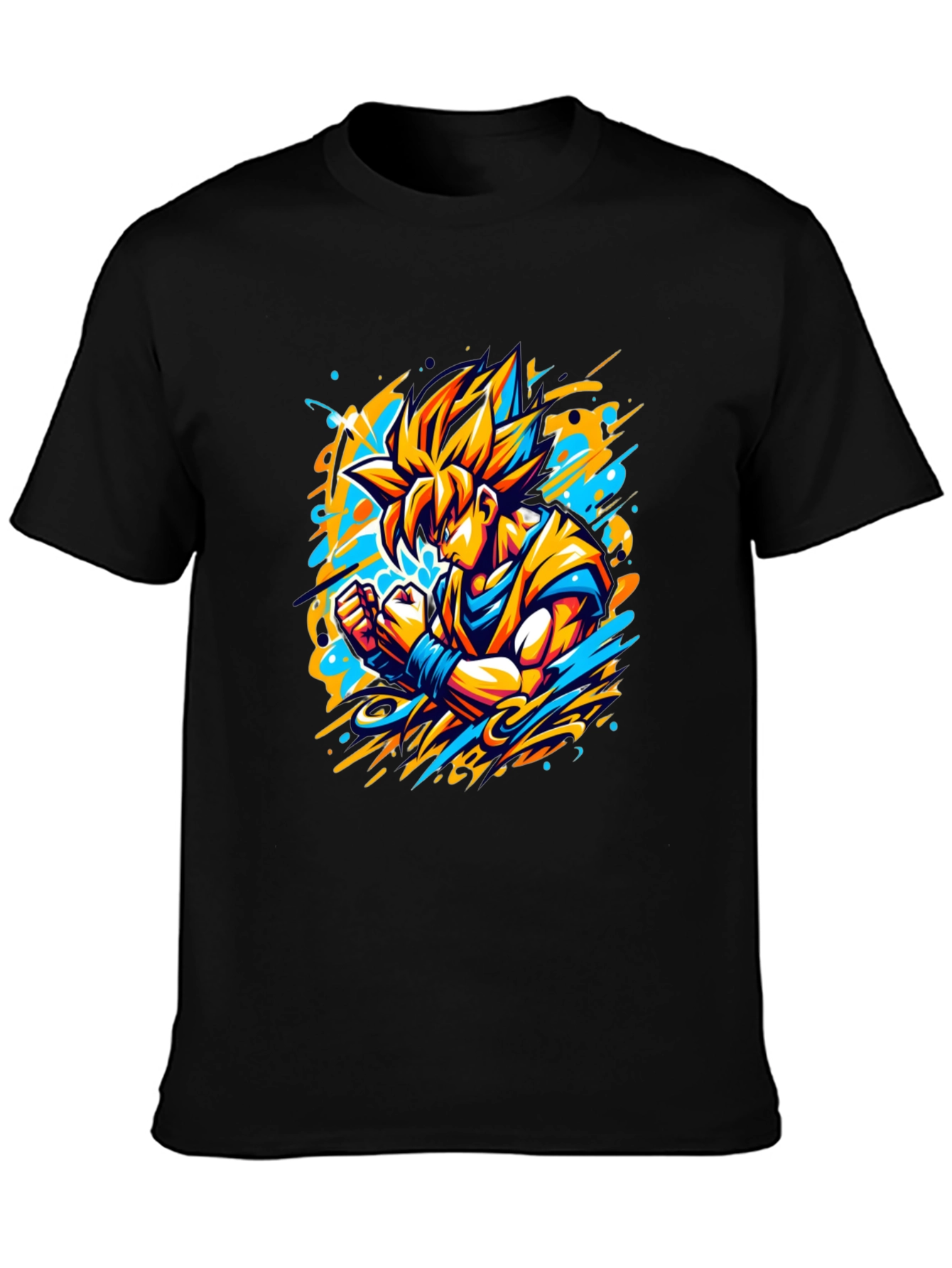 Goku Super Saiyan Anime Graphic Black T-Shirt
