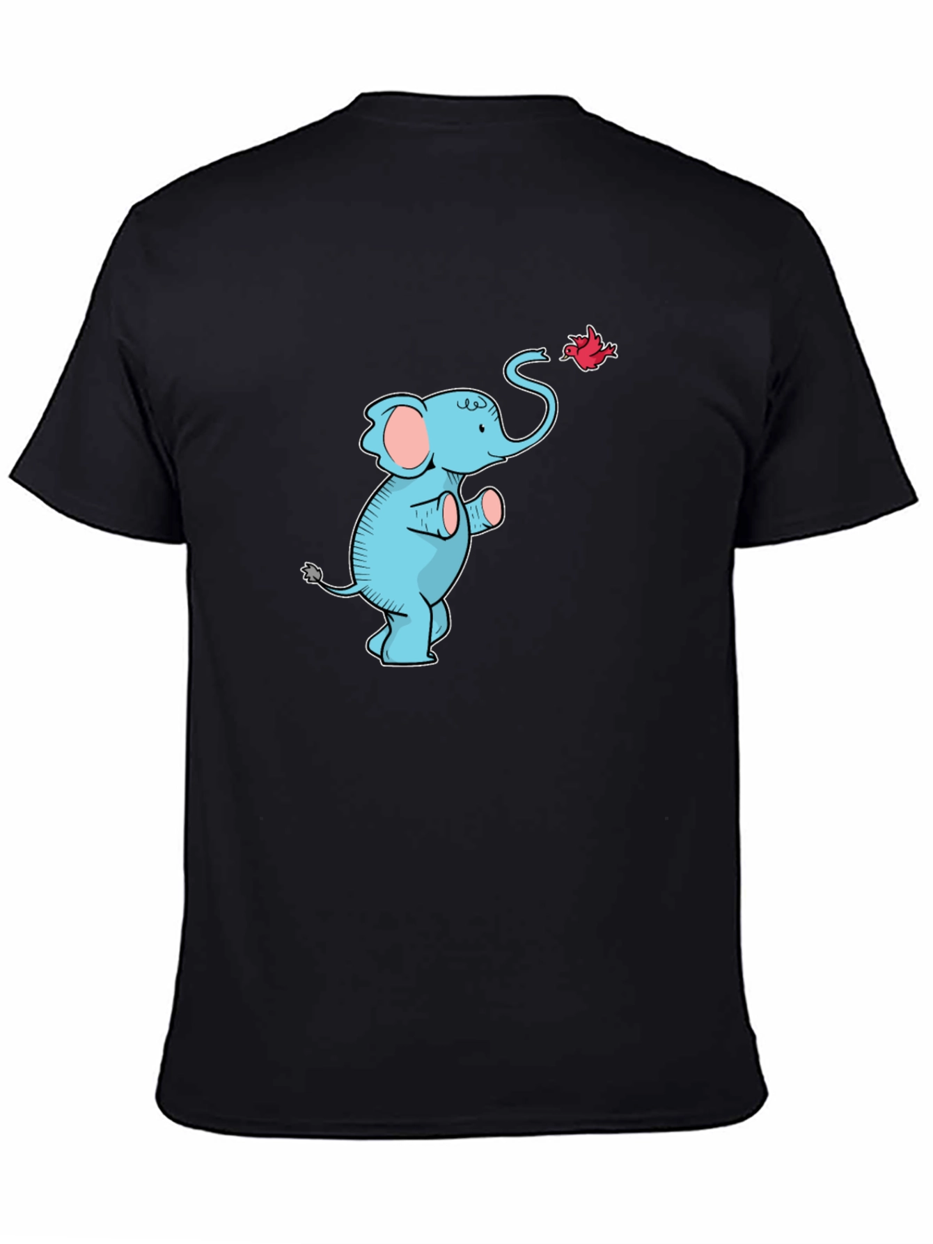 Elephant & Bird Graphic Tee - Black