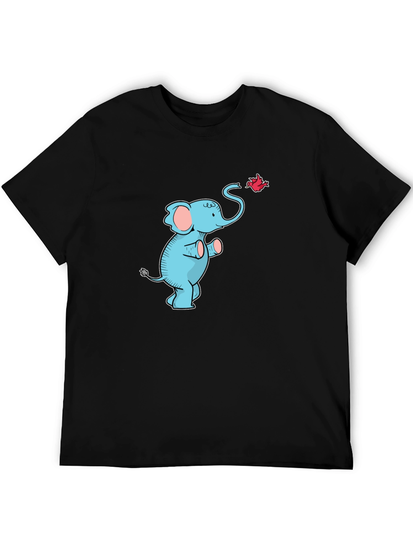 Elephant & Bird Graphic Tee - Black