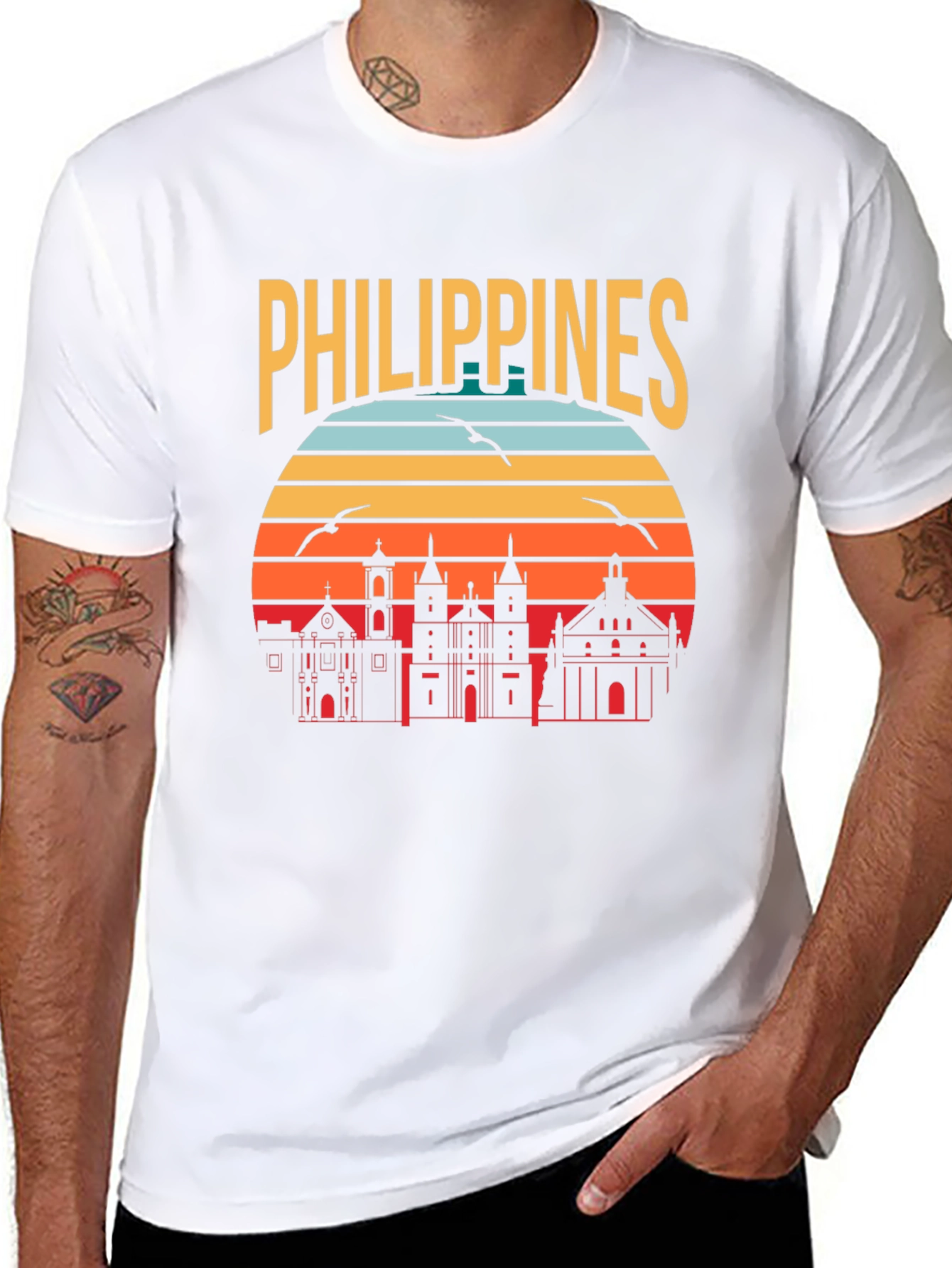 Philippines Retro Skyline T-Shirt