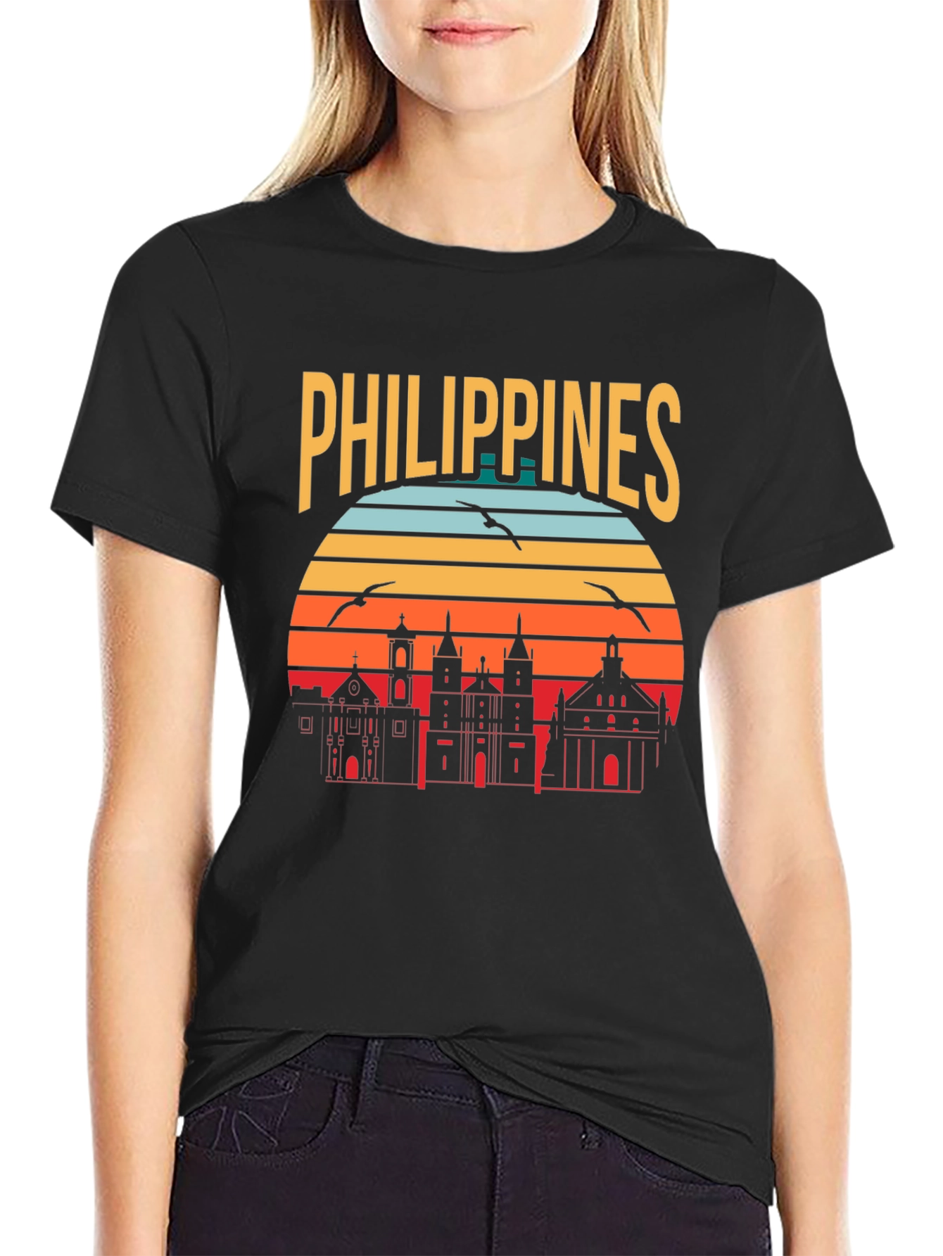 Philippines Retro Skyline T-Shirt