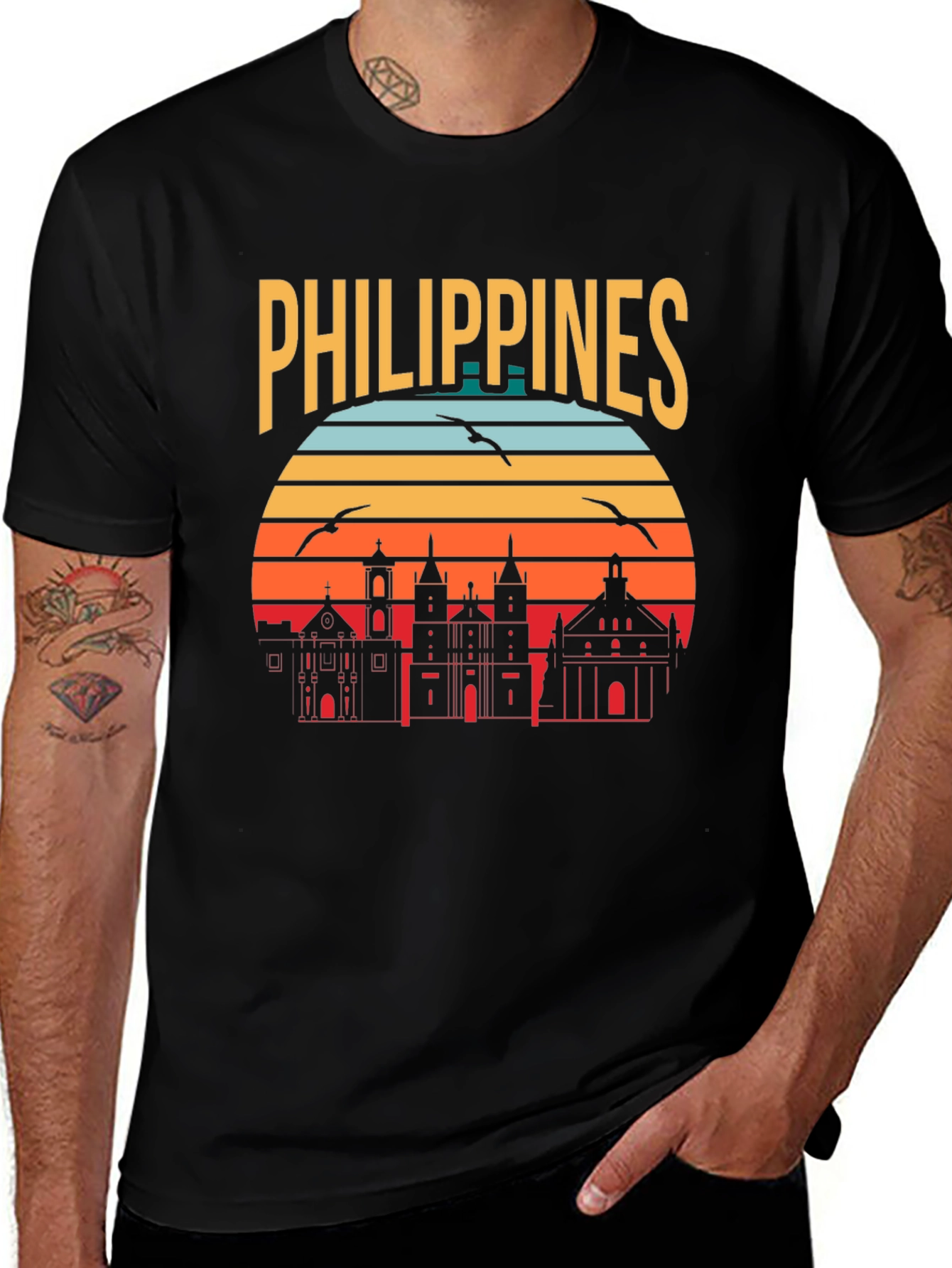 Philippines Retro Skyline T-Shirt
