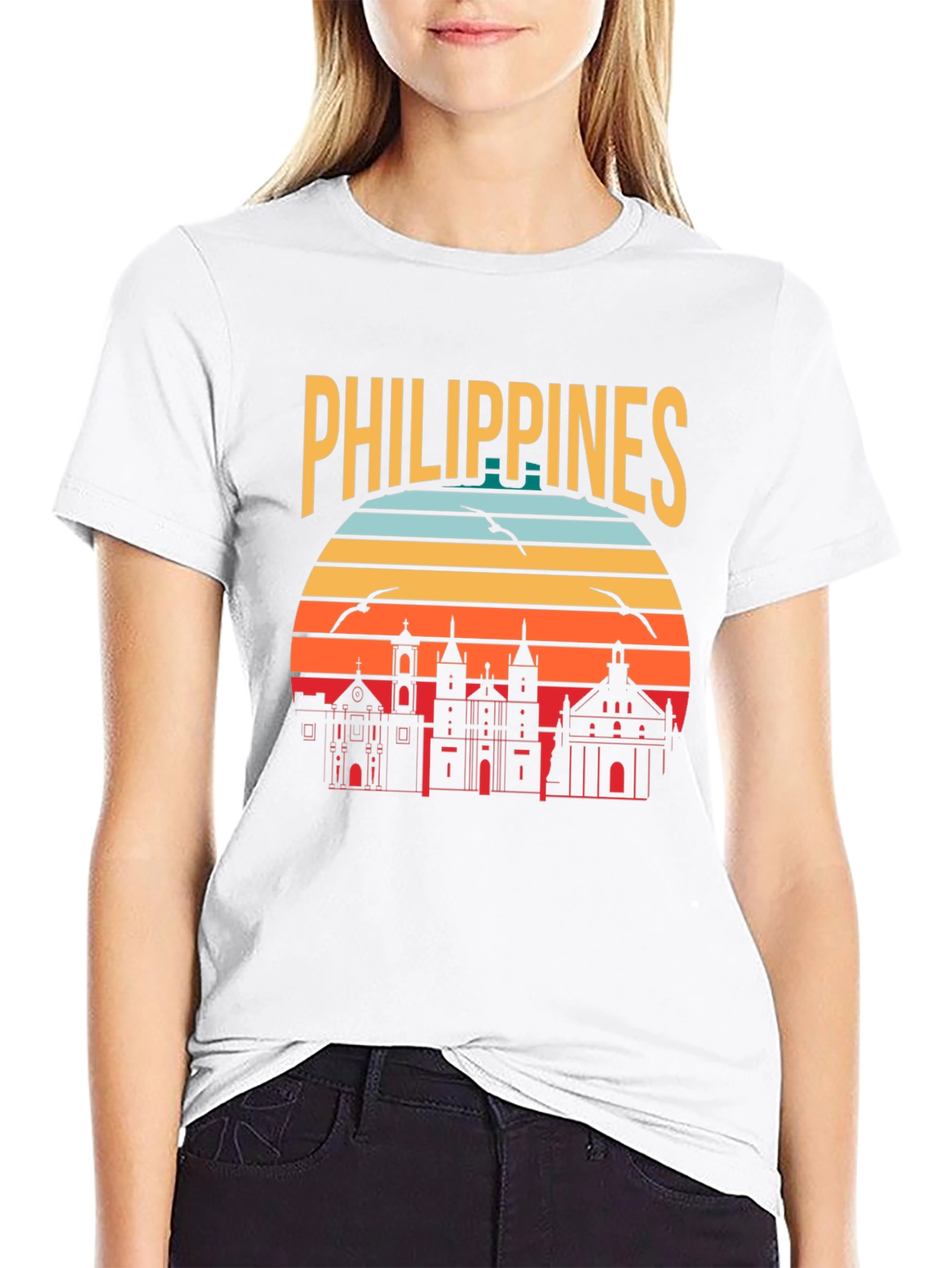 Philippines Retro Skyline T-Shirt