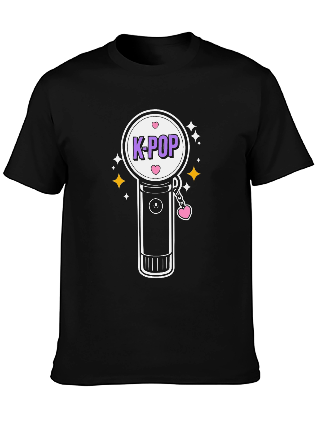 K-POP Light Stick Graphic Tee - Black
