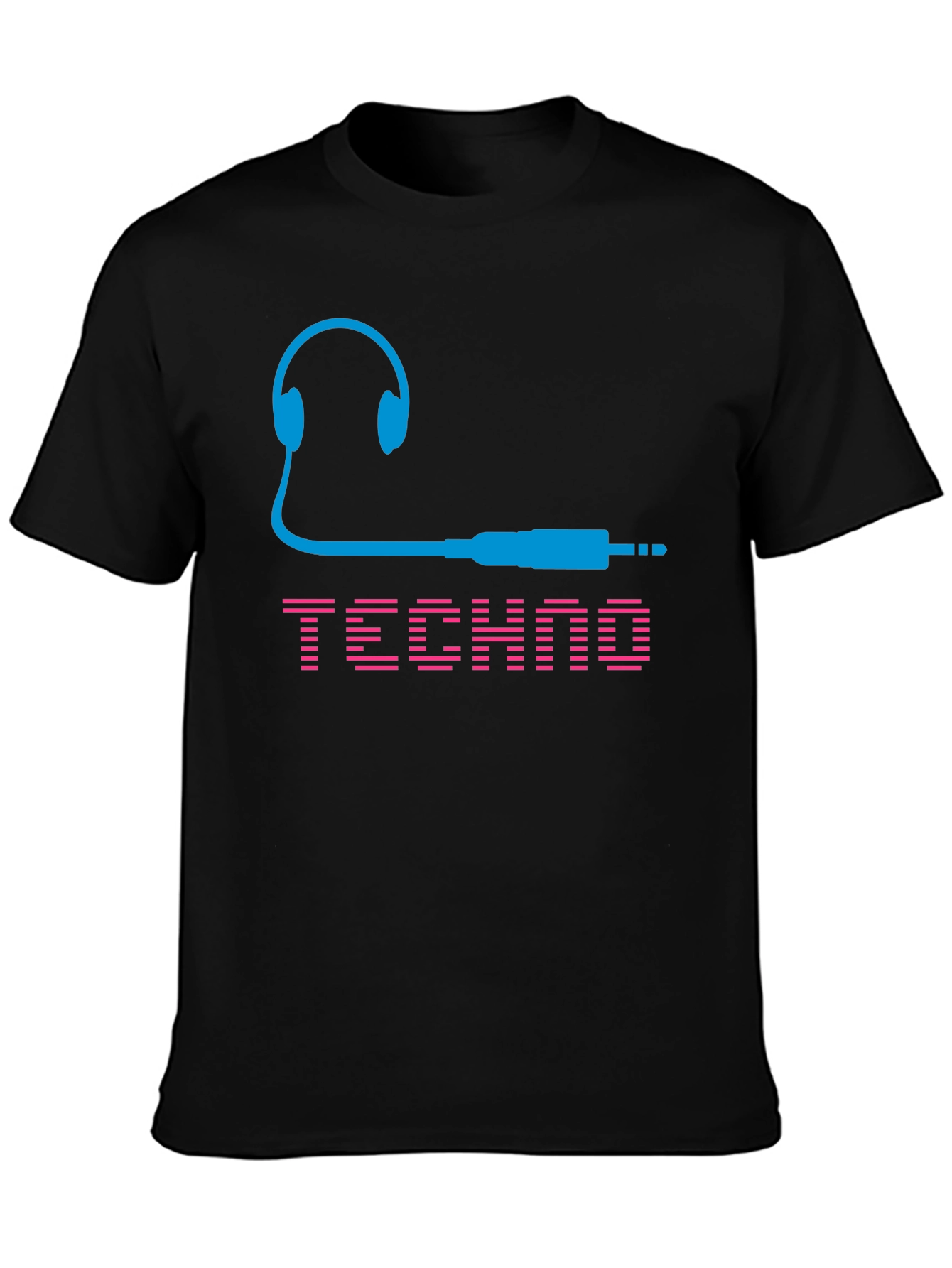 Techno Music T-Shirt - Headphones and Audio Jack Design
