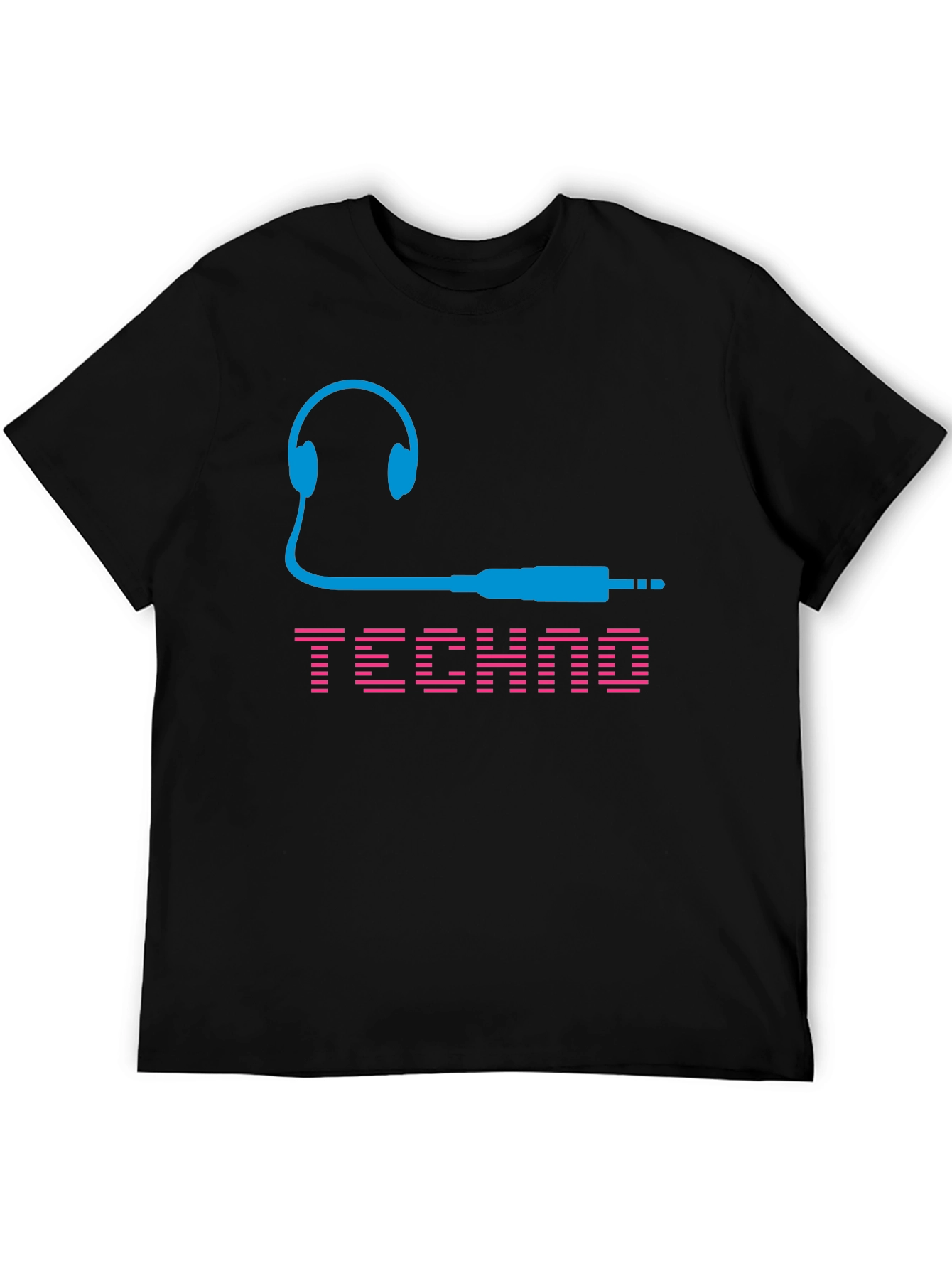 Techno Music T-Shirt - Headphones and Audio Jack Design