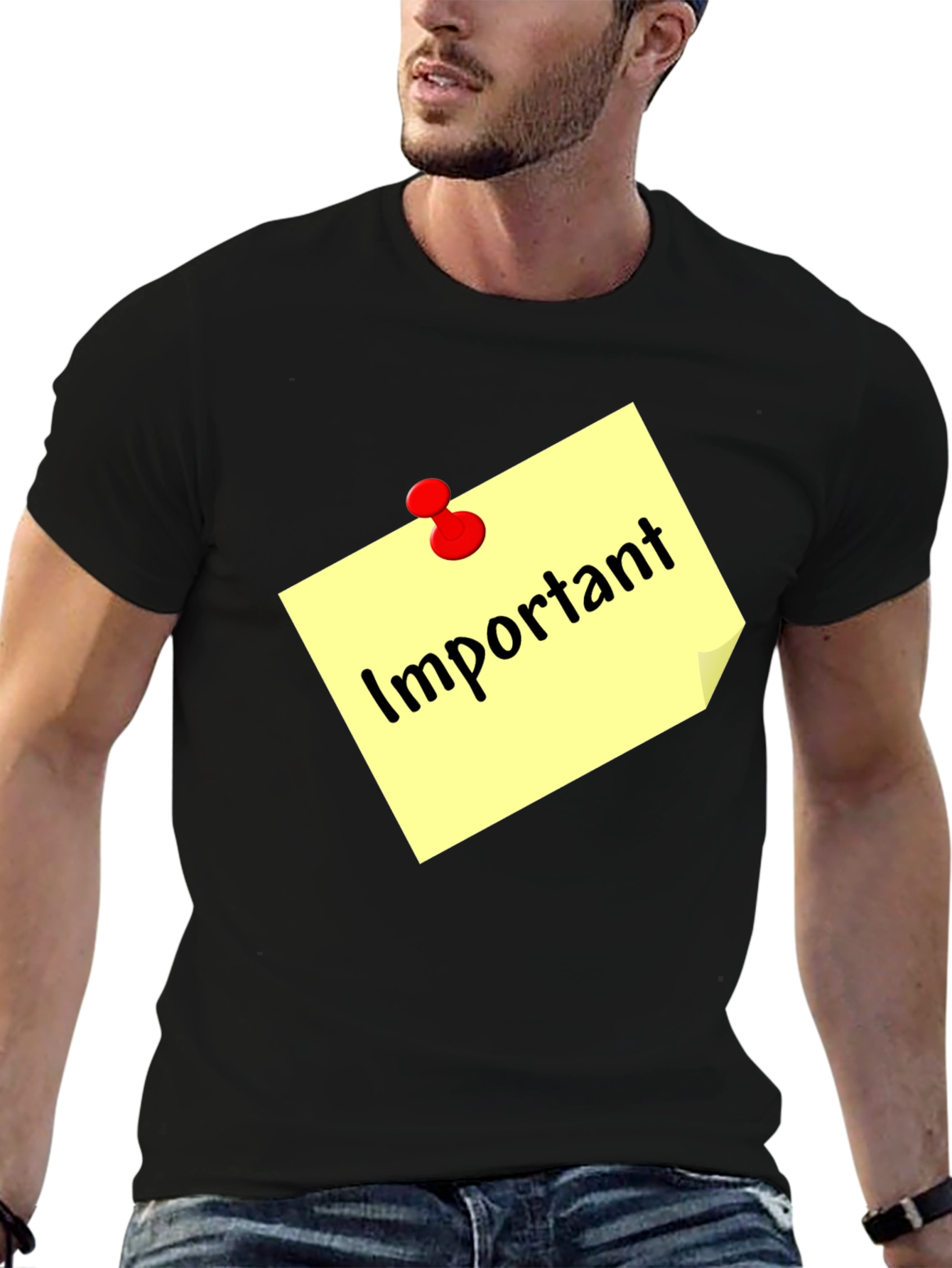 Important Note Black T-Shirt