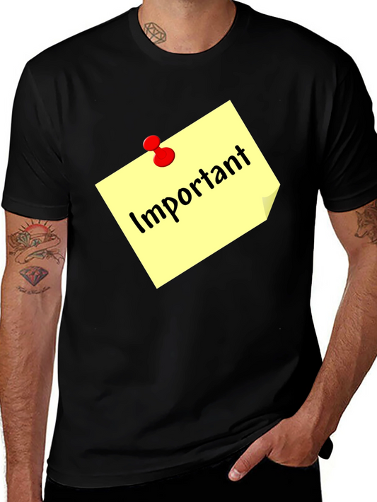 Important Note Black T-Shirt
