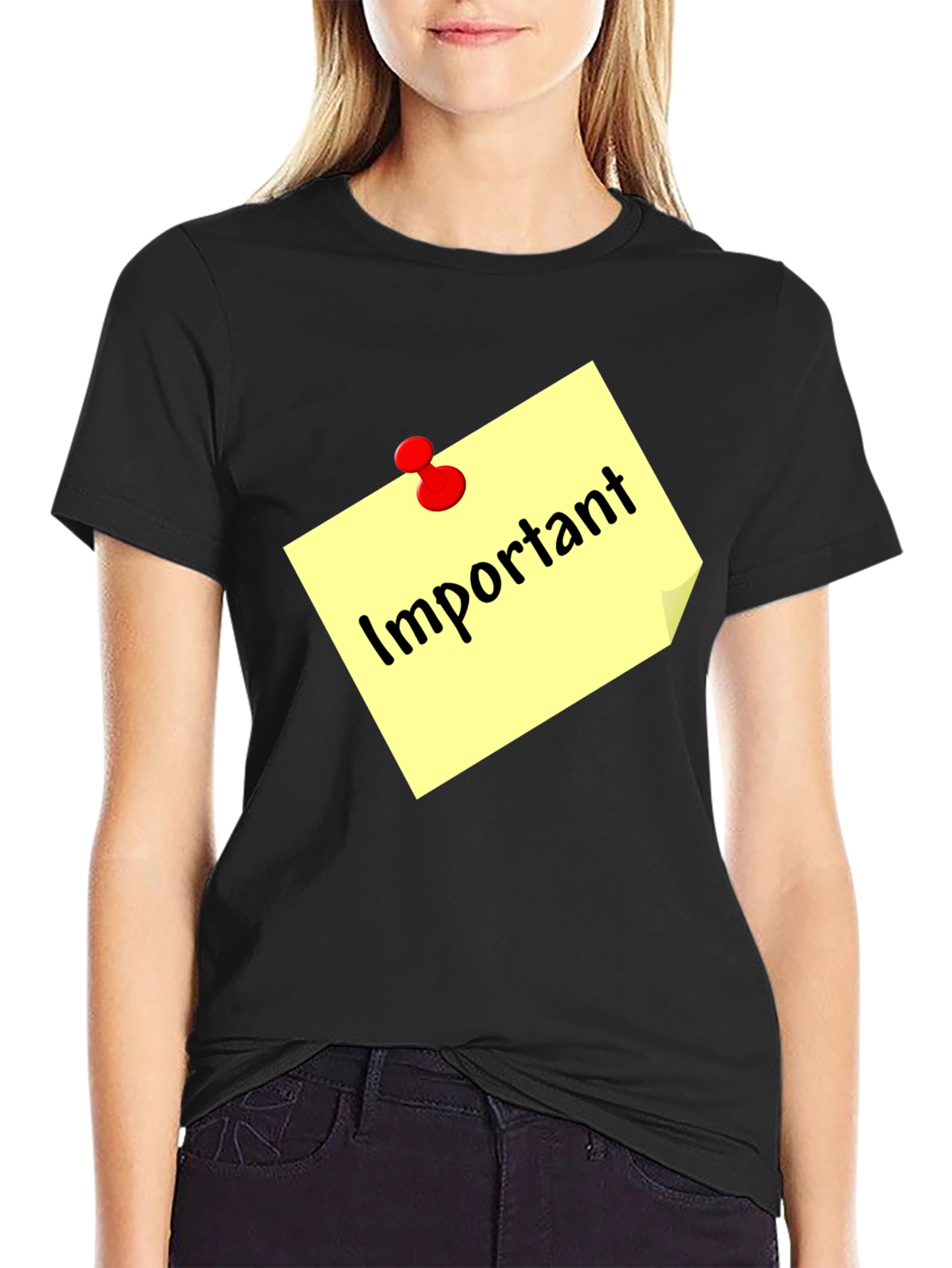 Important Note Black T-Shirt