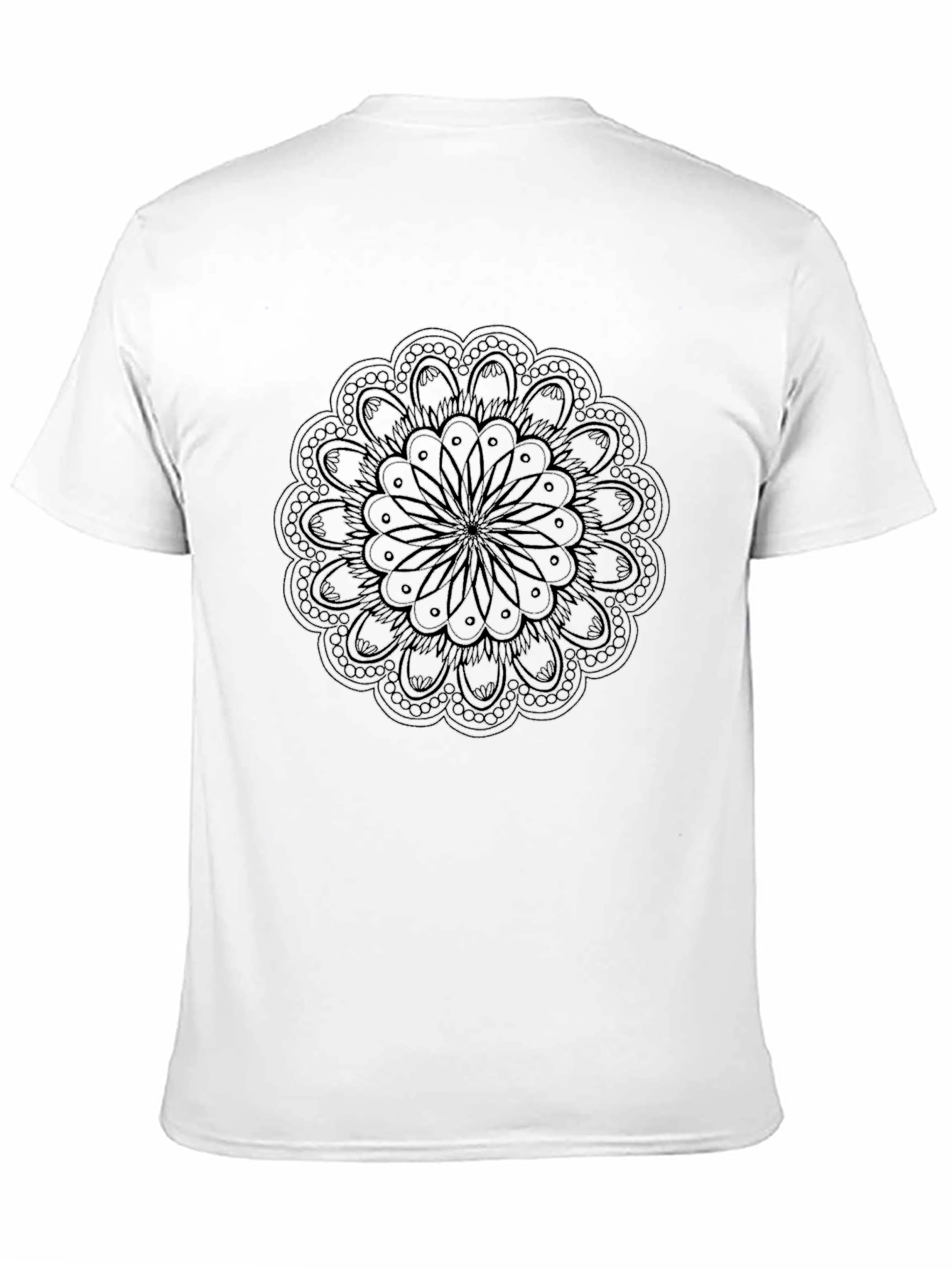 Mandala Print Mens Black T-Shirt