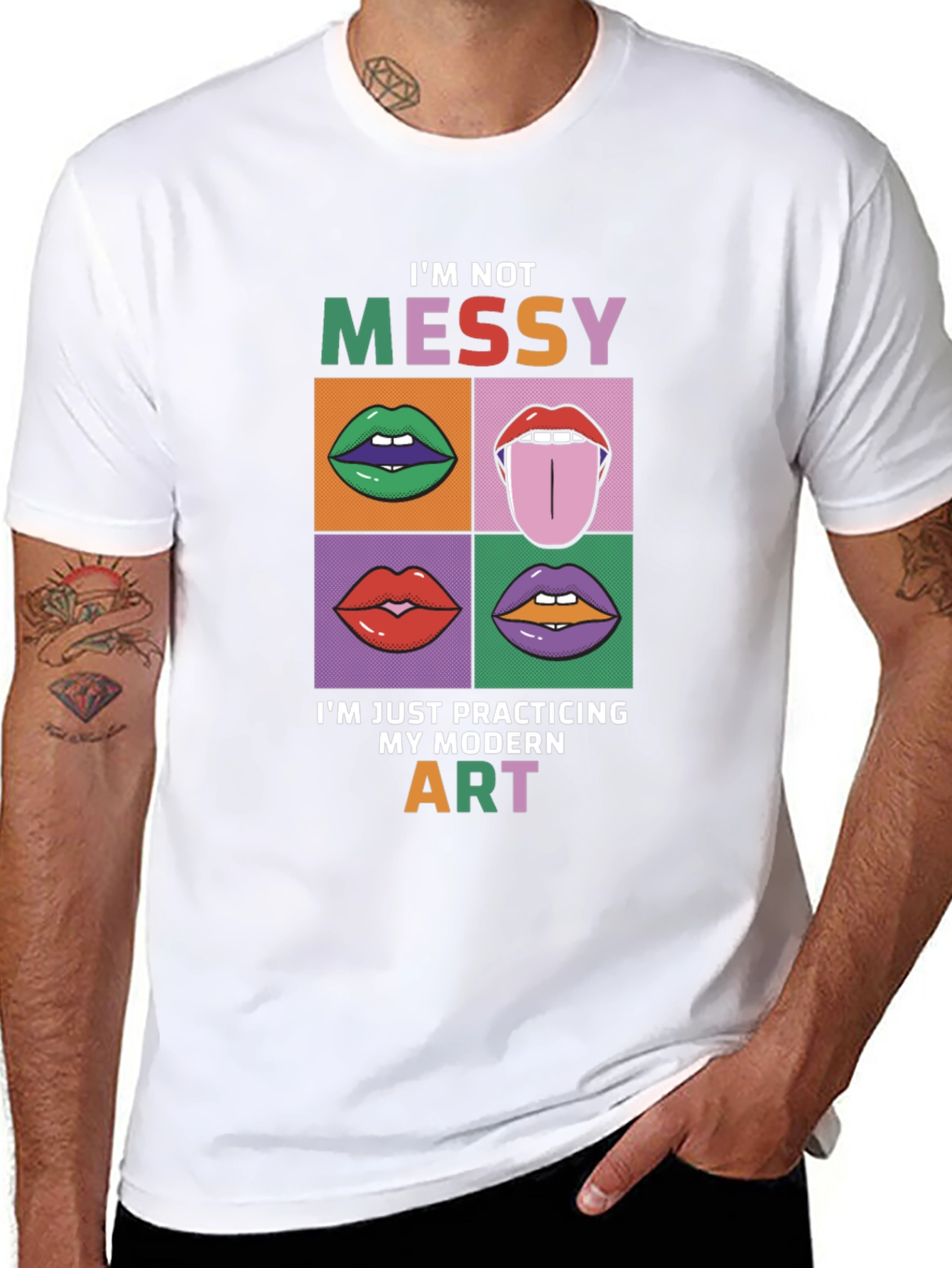 Modern Art Lips Graphic T-Shirt