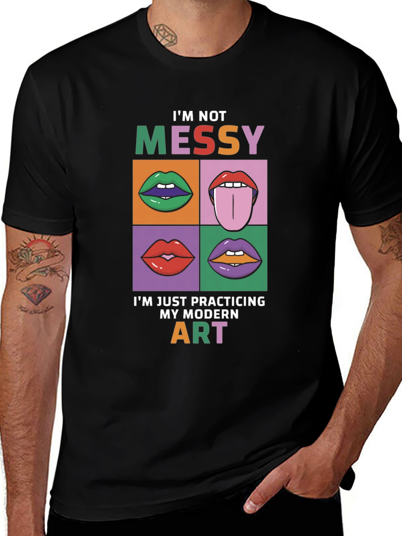 Modern Art Lips Graphic T-Shirt