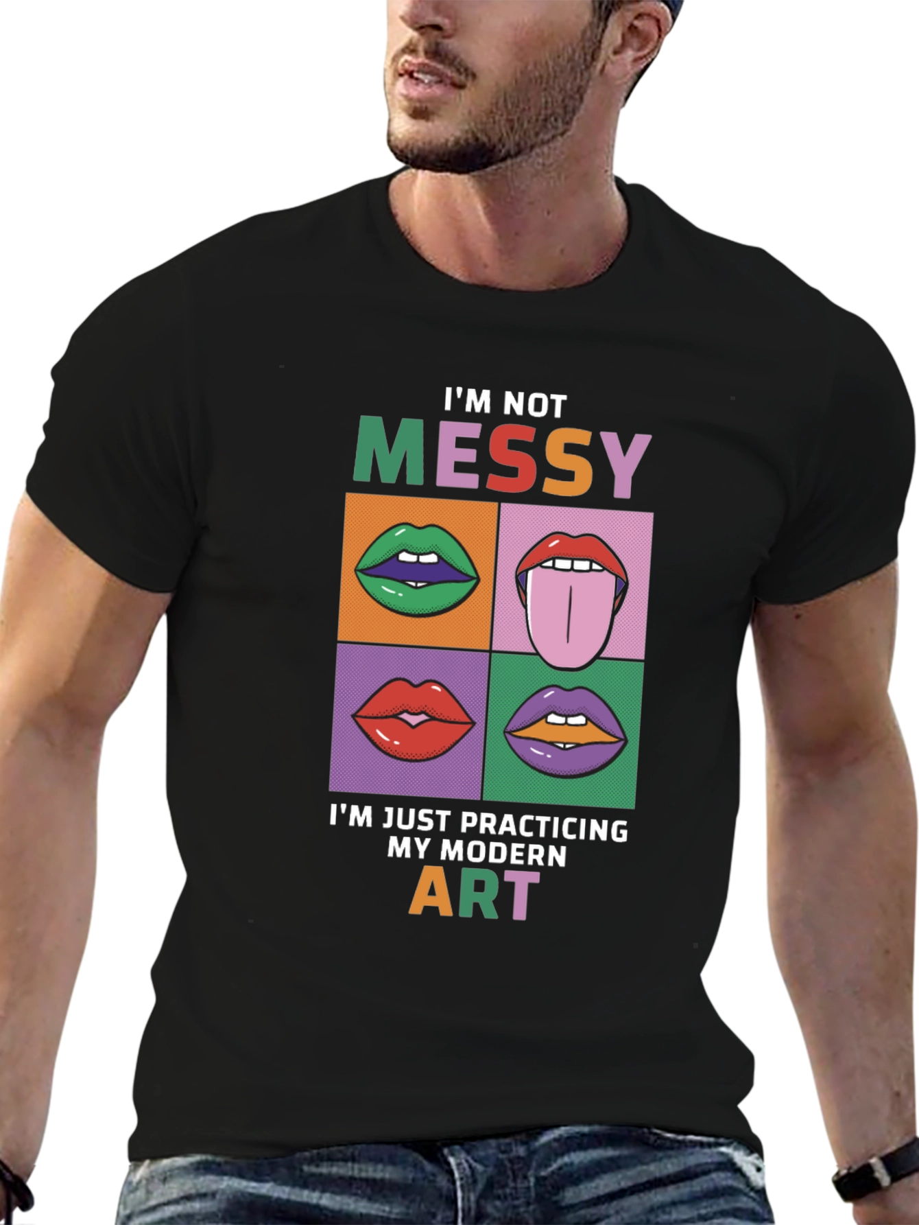 Modern Art Lips Graphic T-Shirt