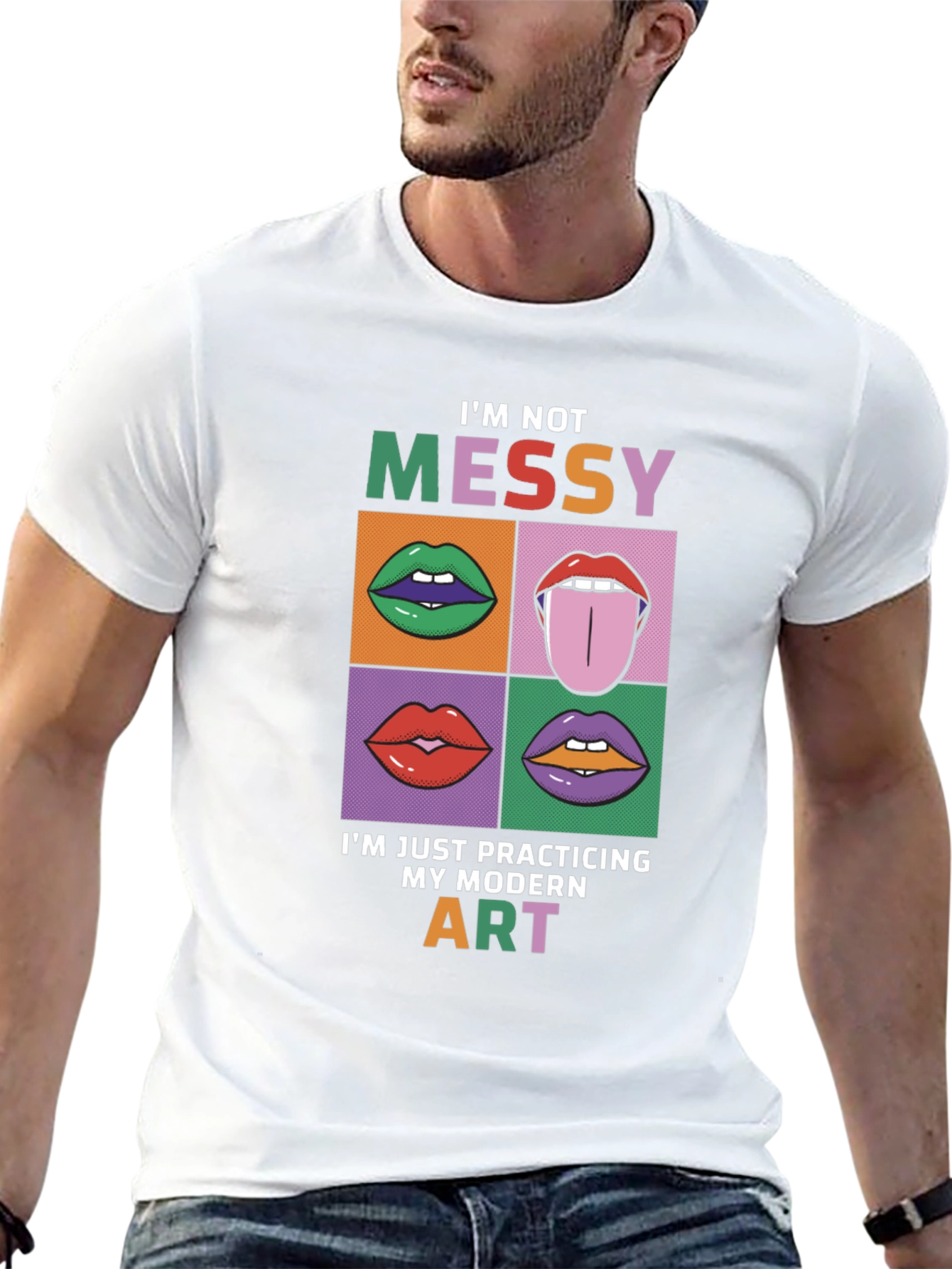 Modern Art Lips Graphic T-Shirt