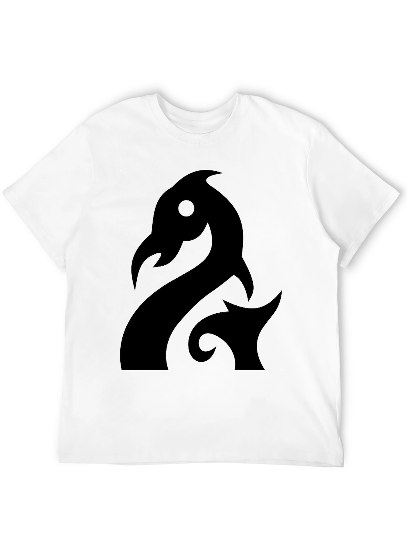 Stylized Dragon Graphic Black T-Shirt
