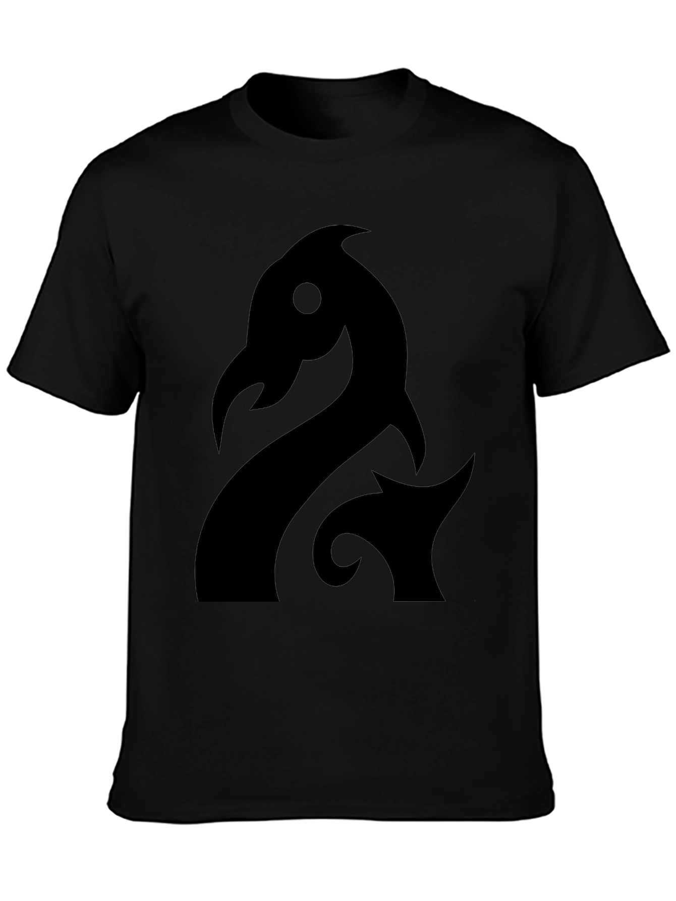 Stylized Dragon Graphic Black T-Shirt