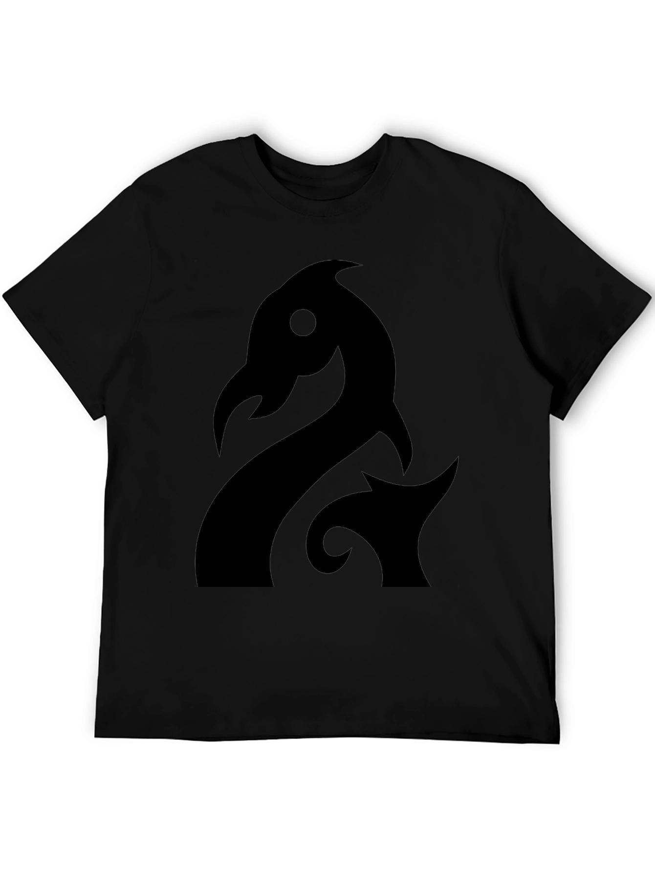 Stylized Dragon Graphic Black T-Shirt