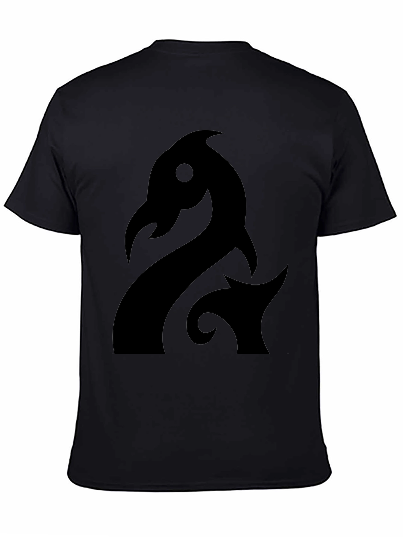 Stylized Dragon Graphic Black T-Shirt