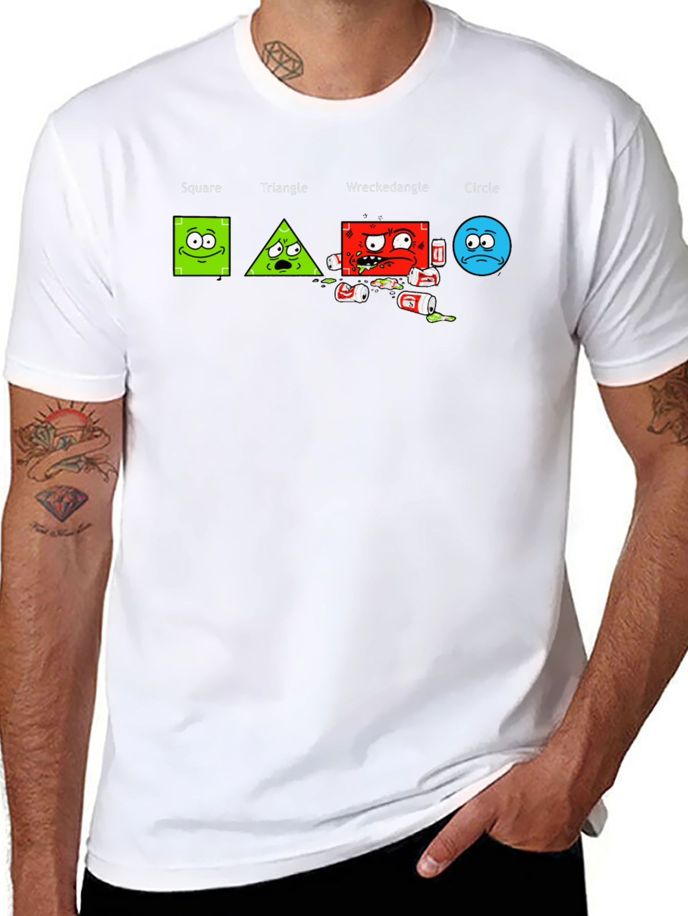 Drunk Geometry Mens Graphic T-Shirt